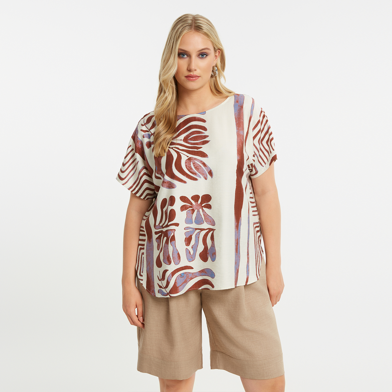 Μπλούζα βισκόζη με floral μοτίβο