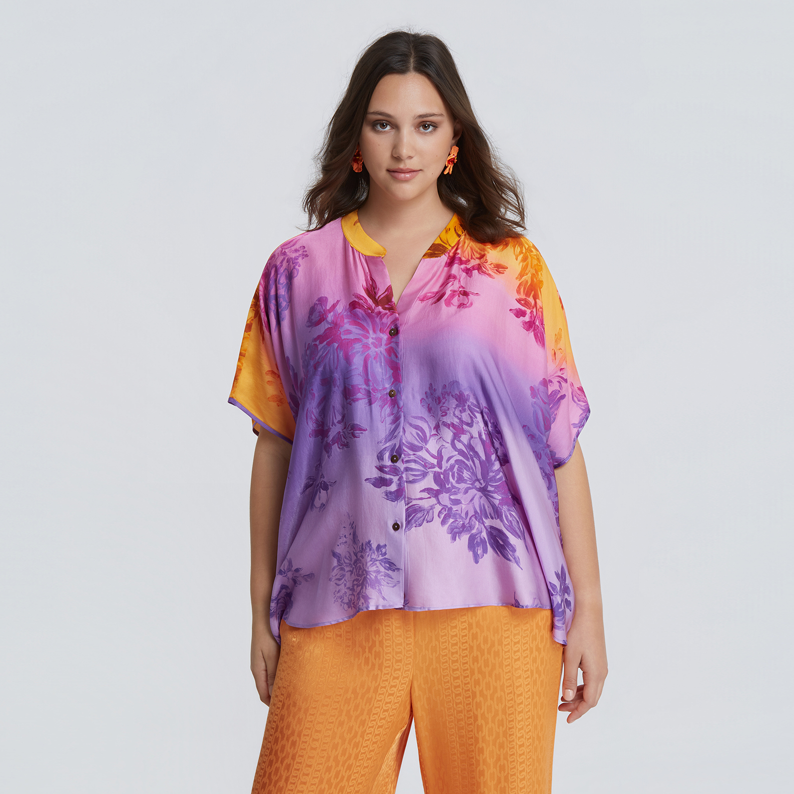 Floral viscose shirt