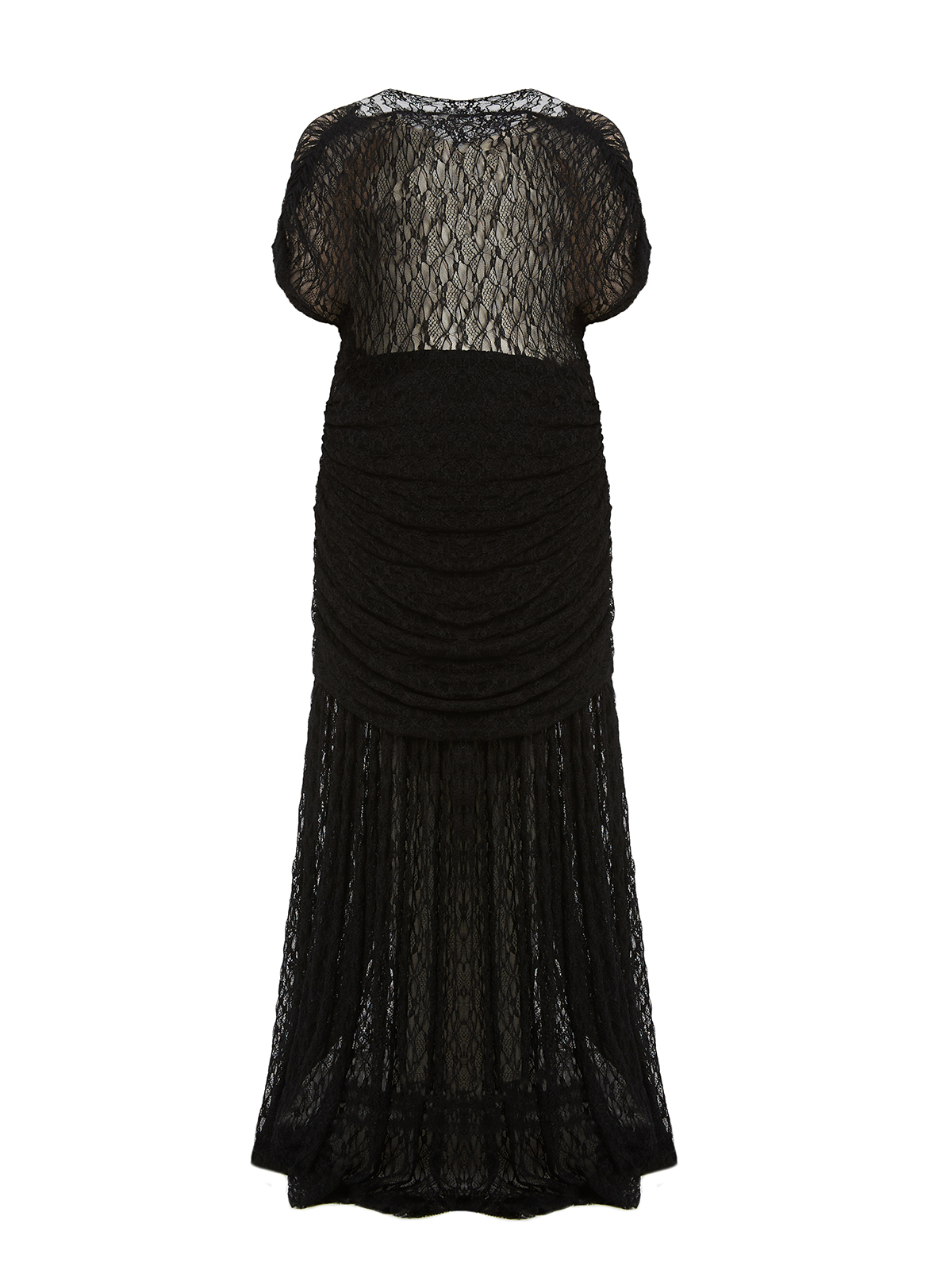 Maxi φόρεμα δαντέλα με σούρες στη μέση φωτογραφία