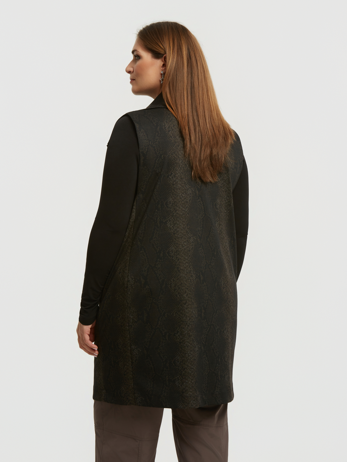 Animal-print γιλέκο με φερμουάρ φωτογραφία