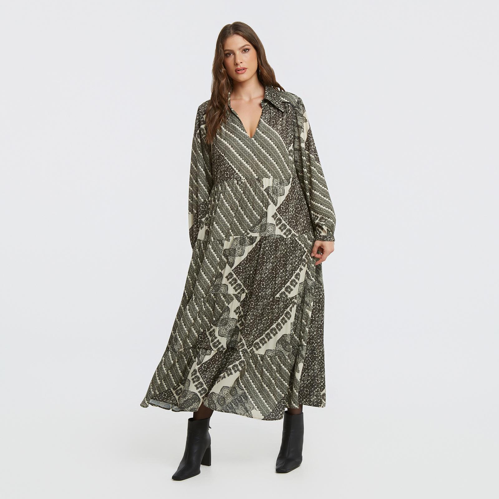 MAT FASHION Maxi φόρεμα με εμπριμέ μοτίβο