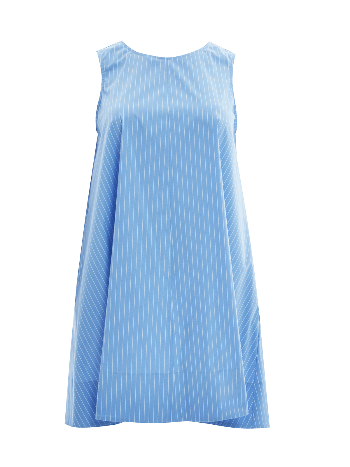 Ριγέ αμάνικο βαμβακερό φόρεμα με φιόγκο στην πλάτη φωτογραφία