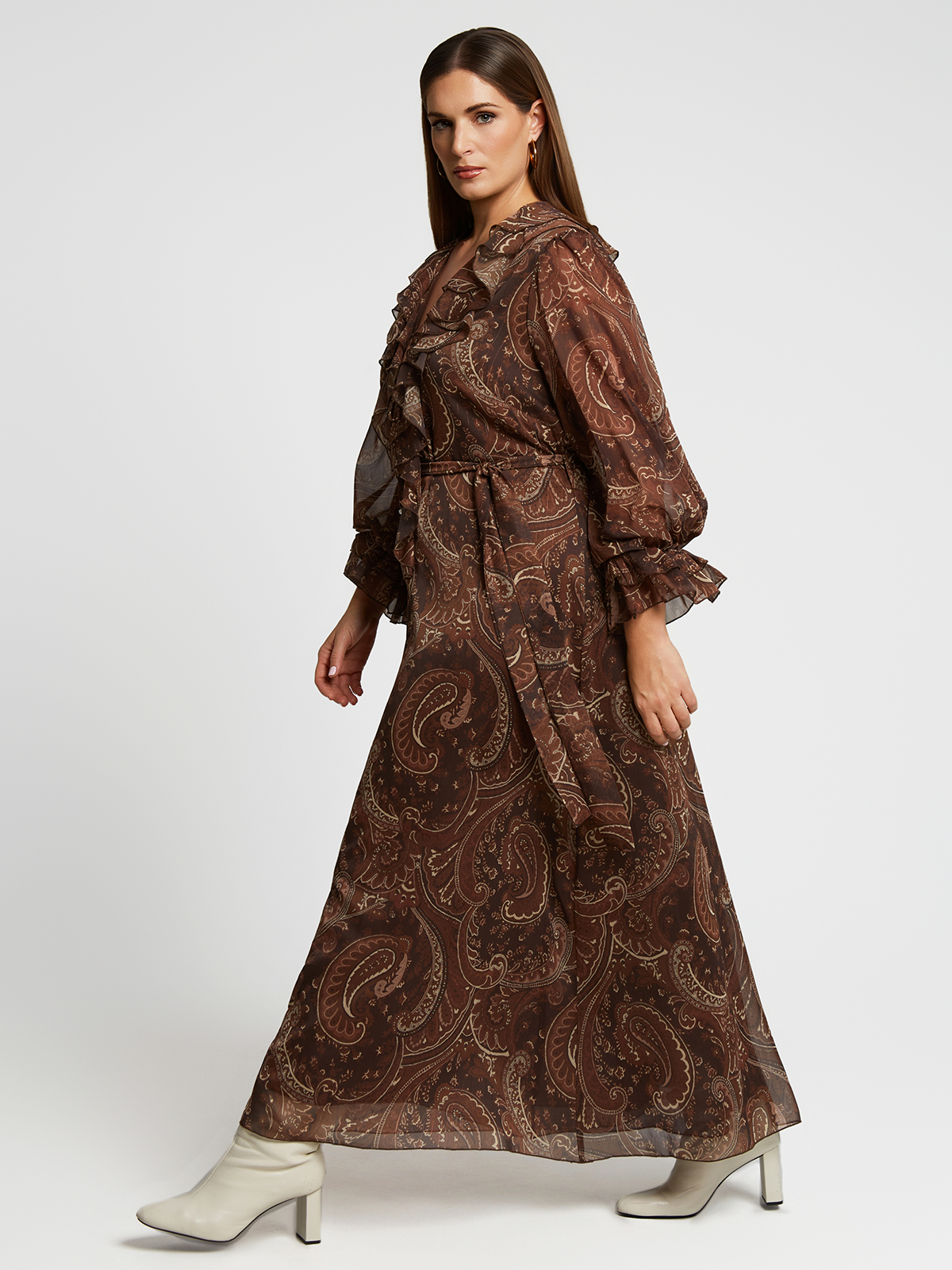 Φόρεμα με paisley σχέδιο και βολάν φωτογραφία