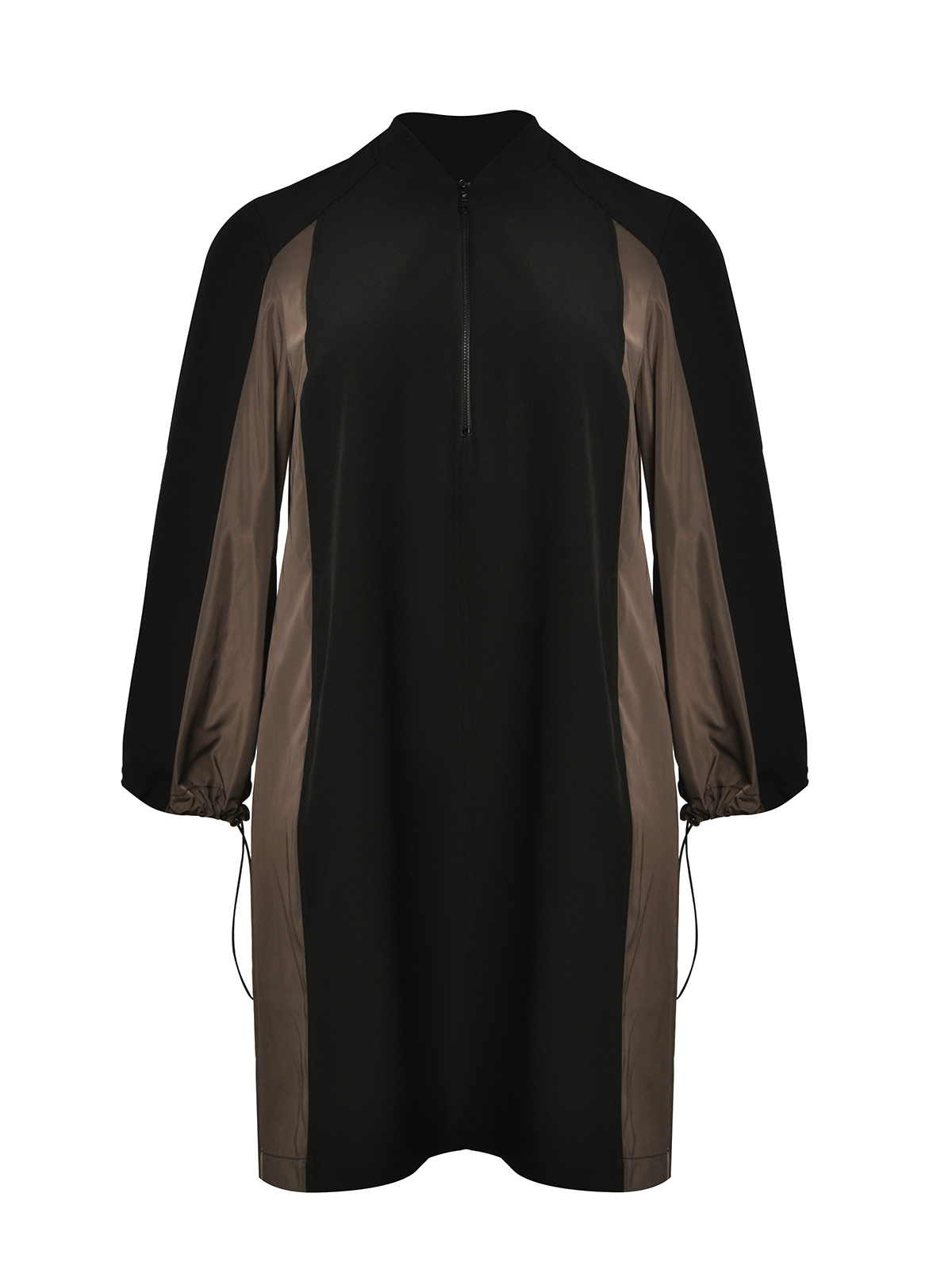 Δίχρωμο sporty chic φόρεμα με φερμουάρ φωτογραφία