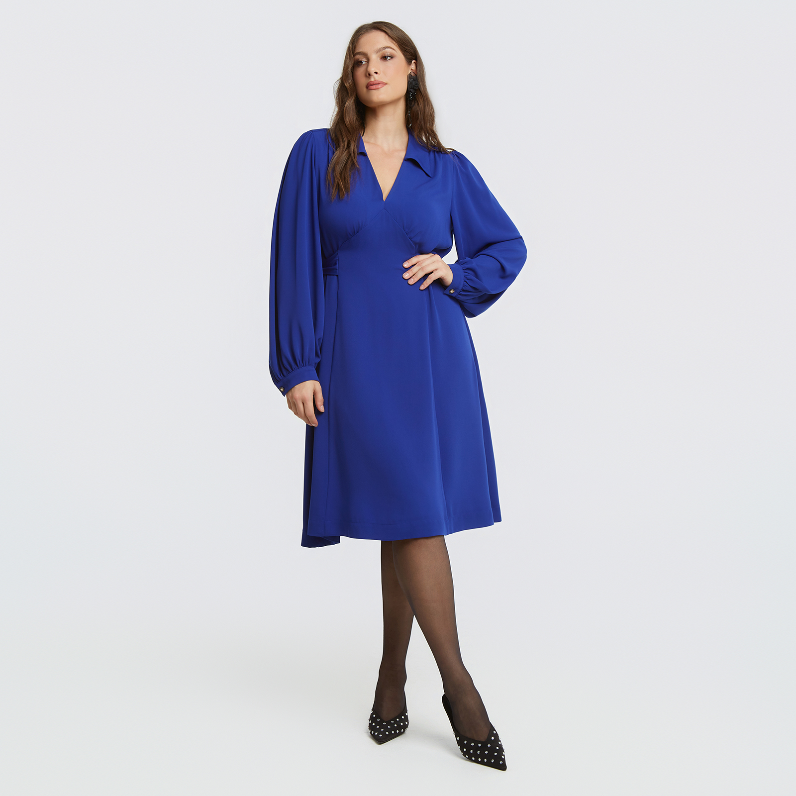 MAT FASHION Midi φόρεμα με δέσιμο στη μέση