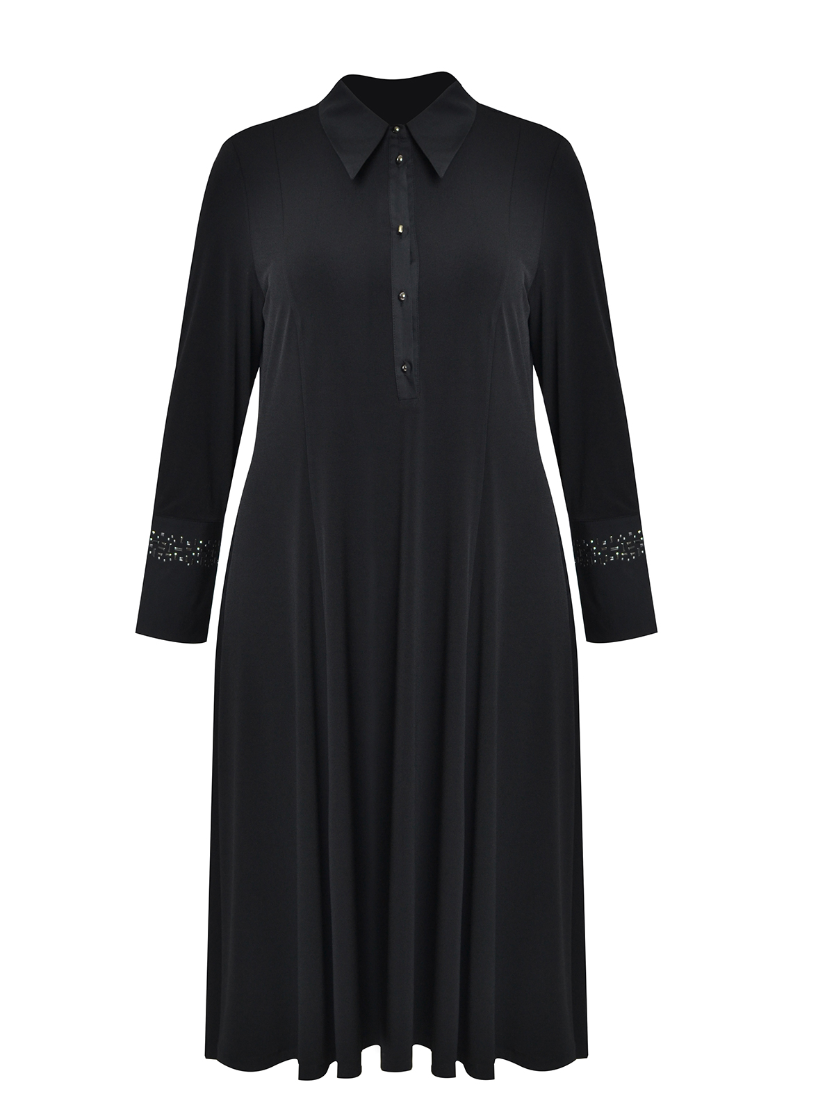 Super jersey midi φόρεμα με διακόσμηση στο γιακά και στα μανίκια φωτογραφία