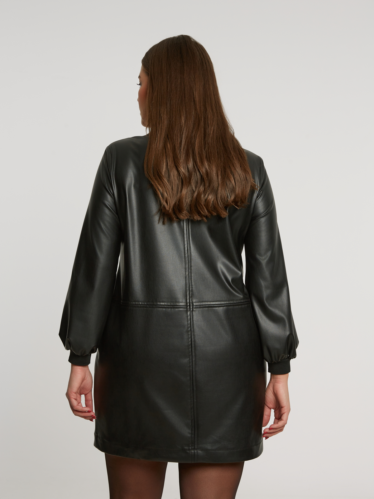 Faux leather φόρεμα με φερμουάρ φωτογραφία