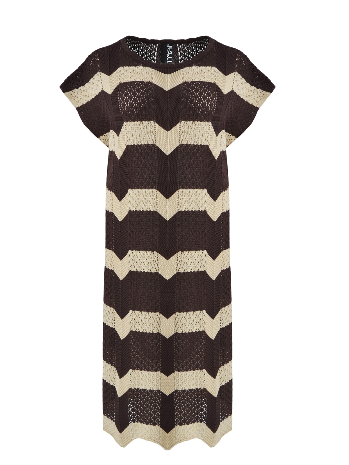 Πλεκτό midi φόρεμα με ρίγες φωτογραφία