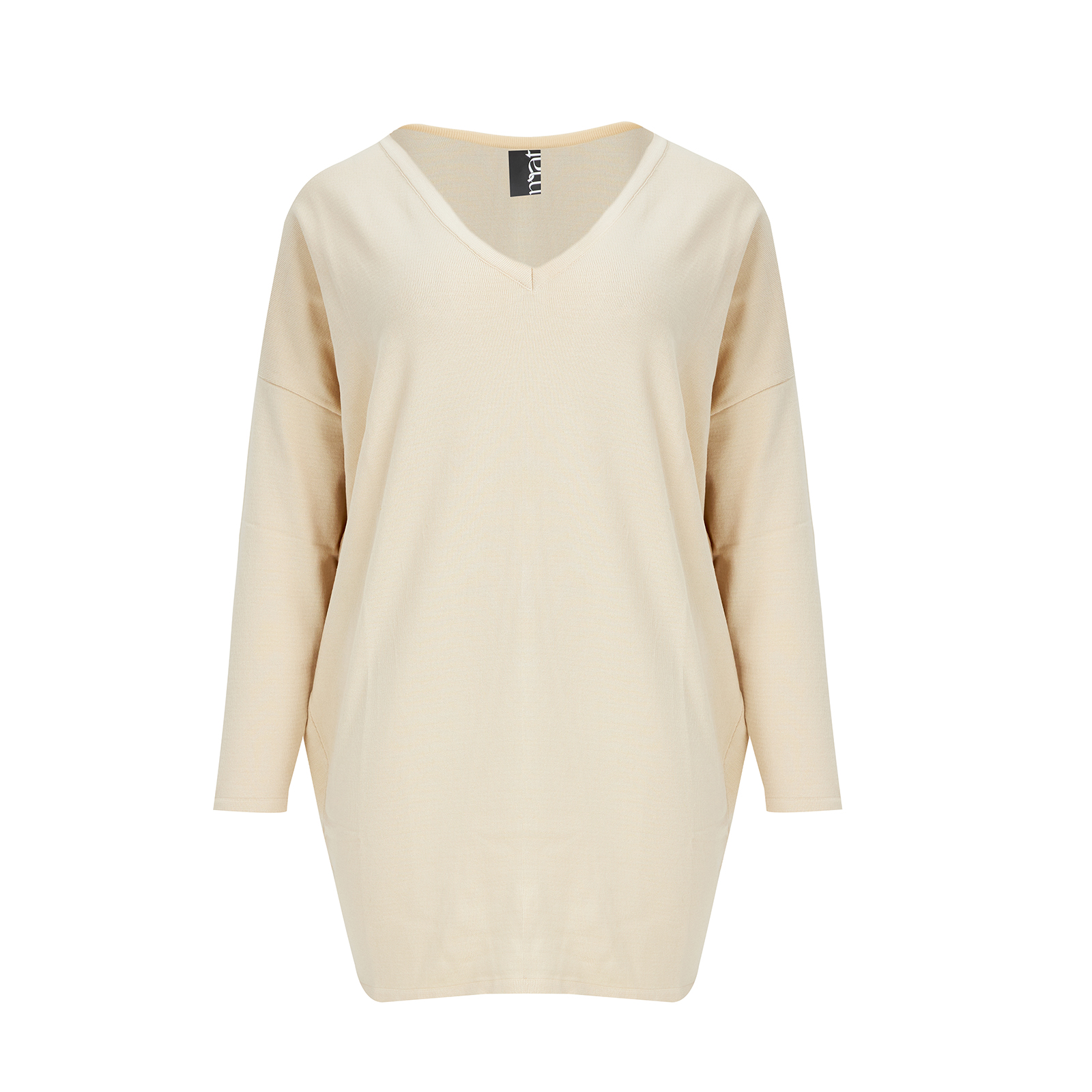 MAT FASHION Basic πλεκτή tunic με V-λαιμόκοψη