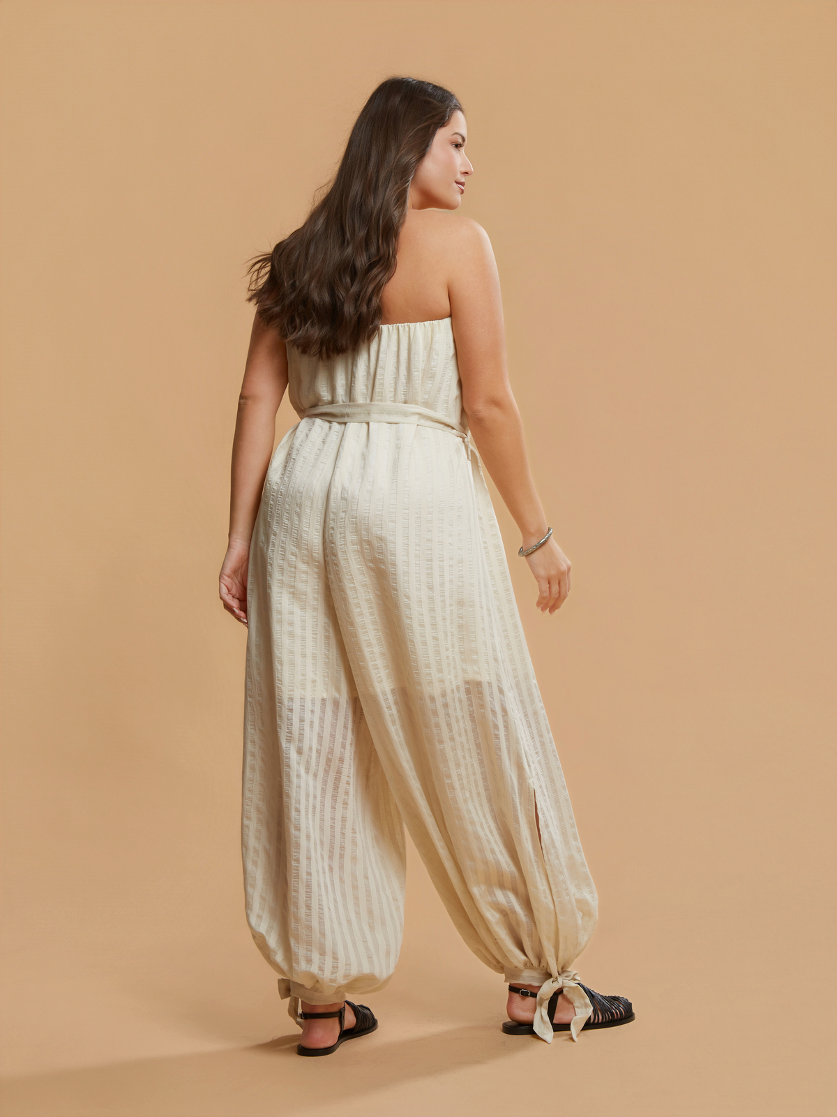 Strapless ριγέ ολόσωμη φόρμα φωτογραφία