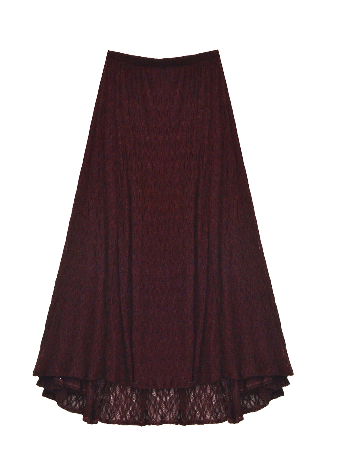 Μπορντώ maxi φούστα δαντέλα φωτογραφία