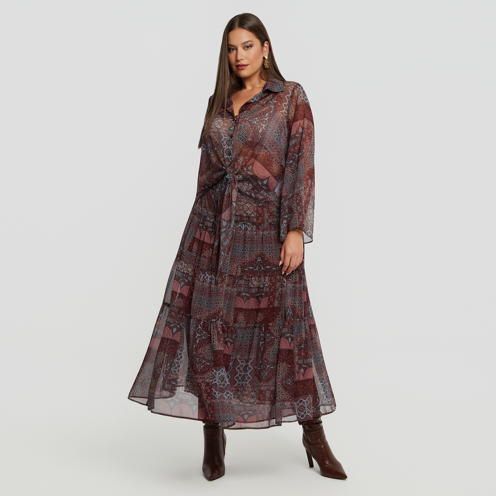 MAT FASHION Εμπριμέ maxi φούστα