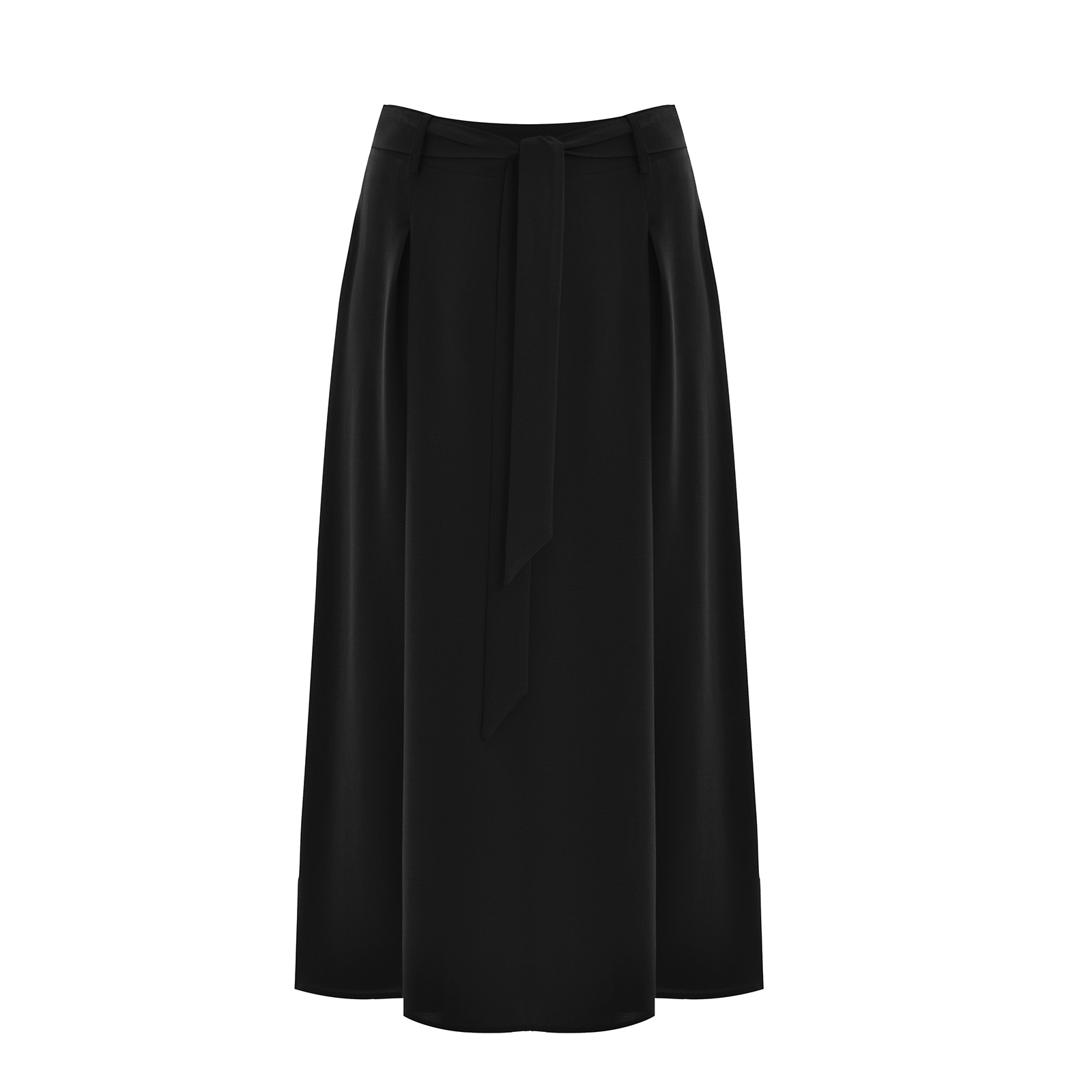 Αirwashed crepe skirt with waist tie