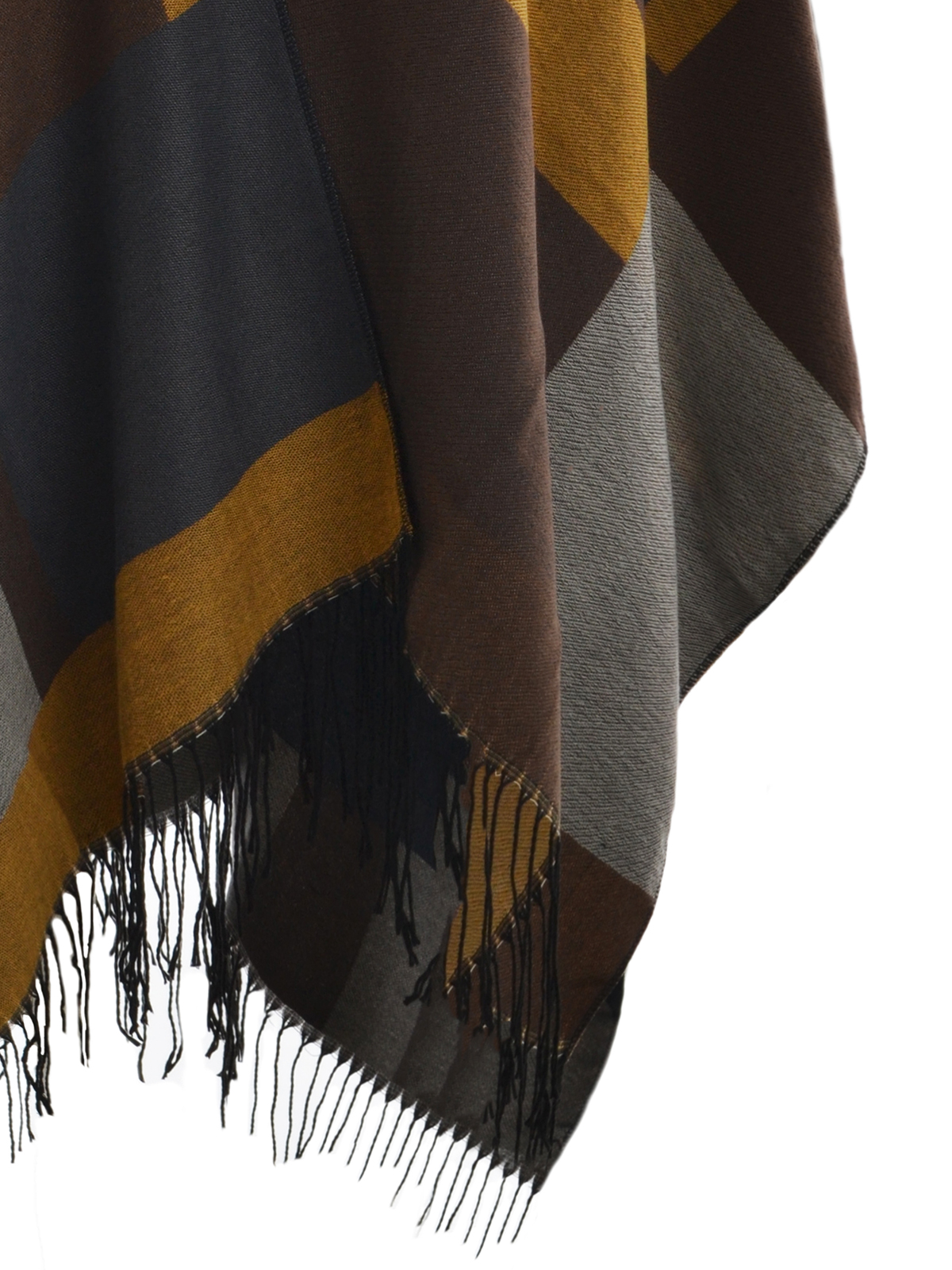 Πόντσο με γεωμετρικό σχέδιο & κρόσσια φωτογραφία