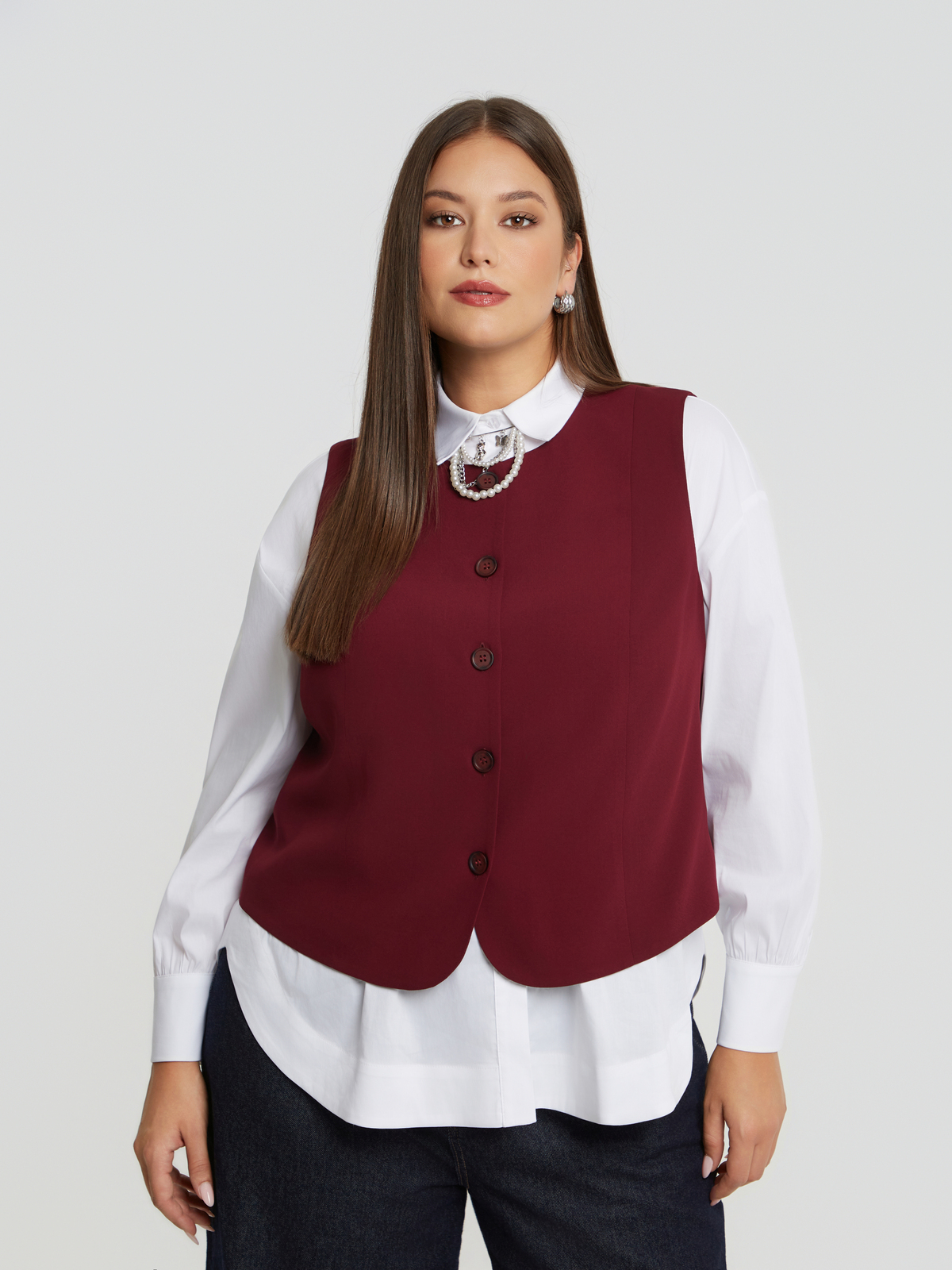 Cropped γιλέκο με ριγέ φόδρα φωτογραφία