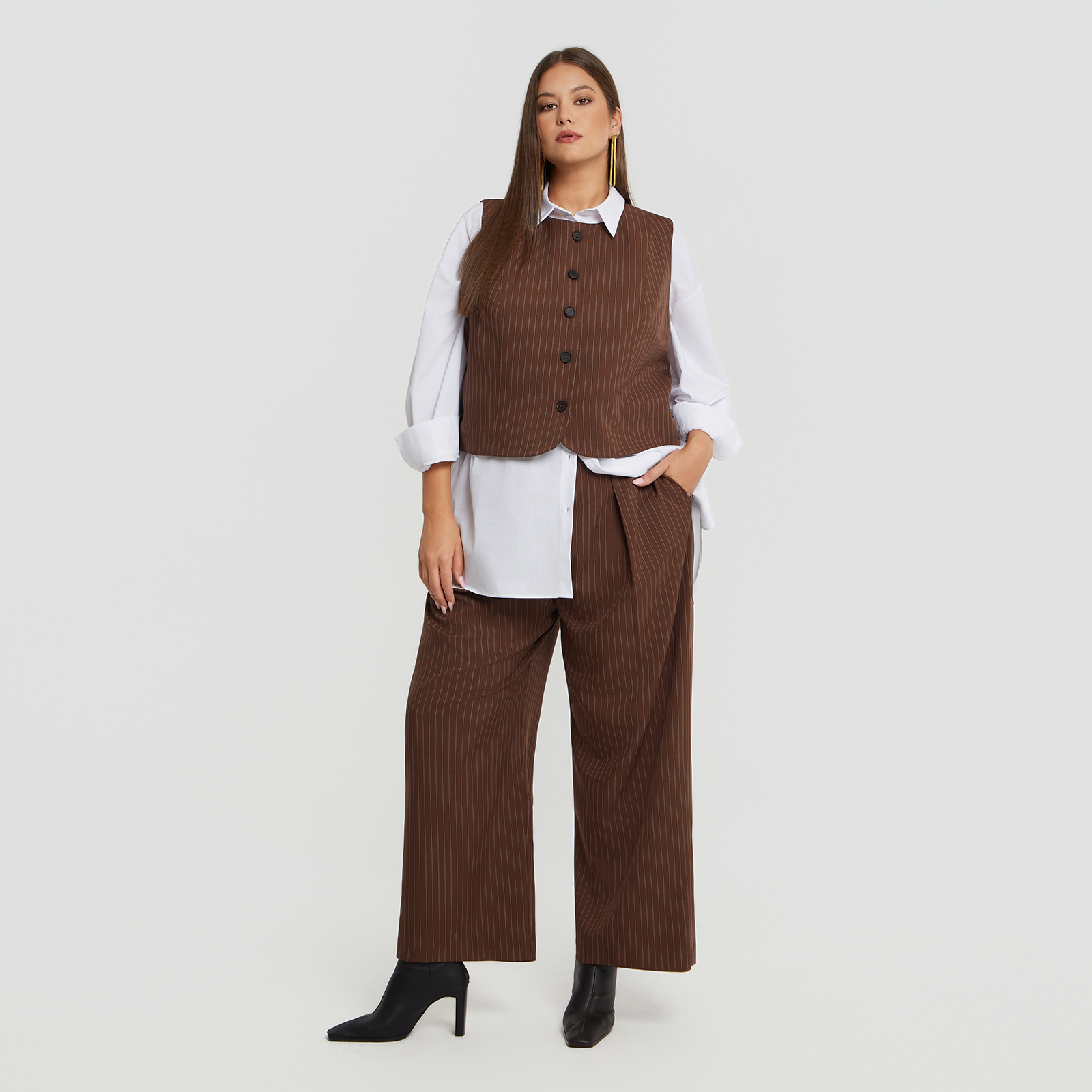 MAT FASHION Cropped ριγέ γιλέκο