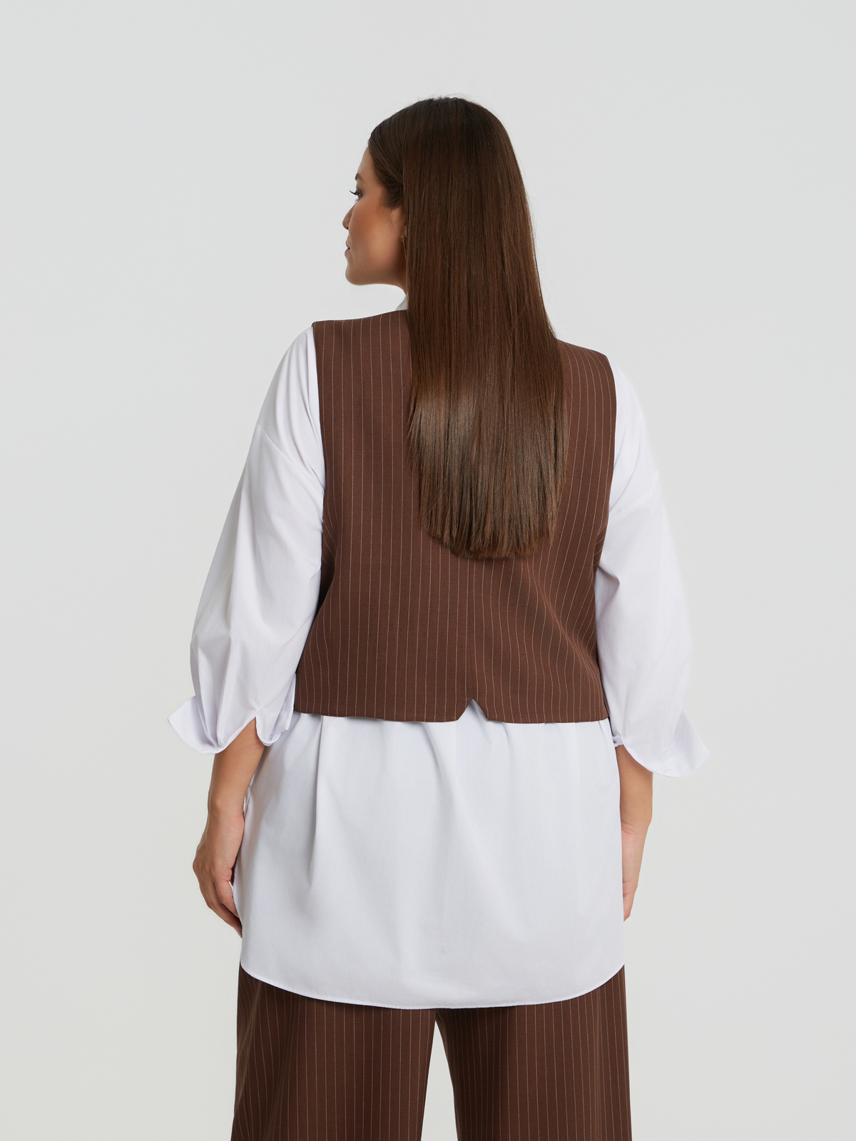 Cropped ριγέ γιλέκο φωτογραφία