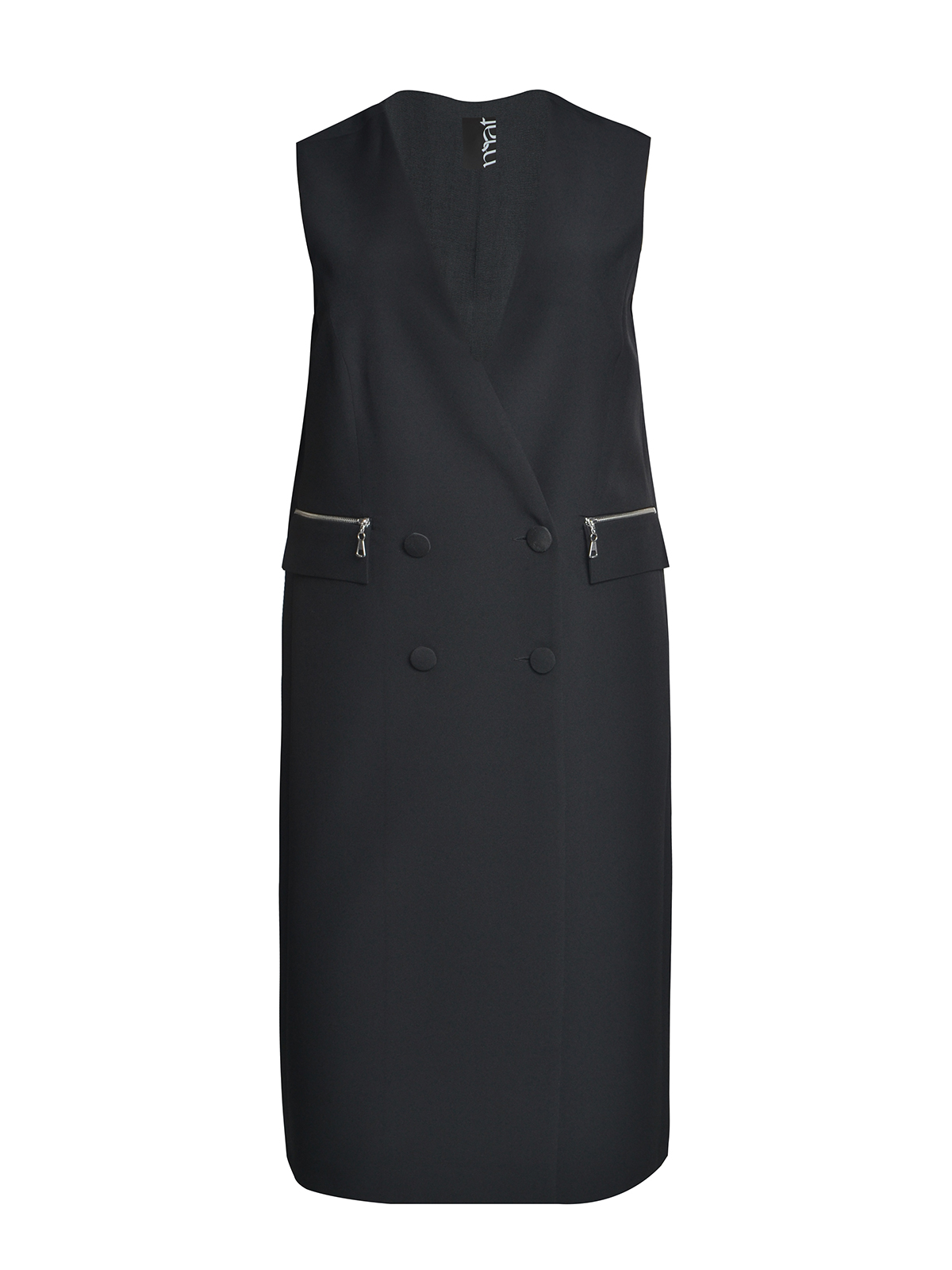 Μακρύ σταυρωτό γιλέκο με φερμουάρ φωτογραφία