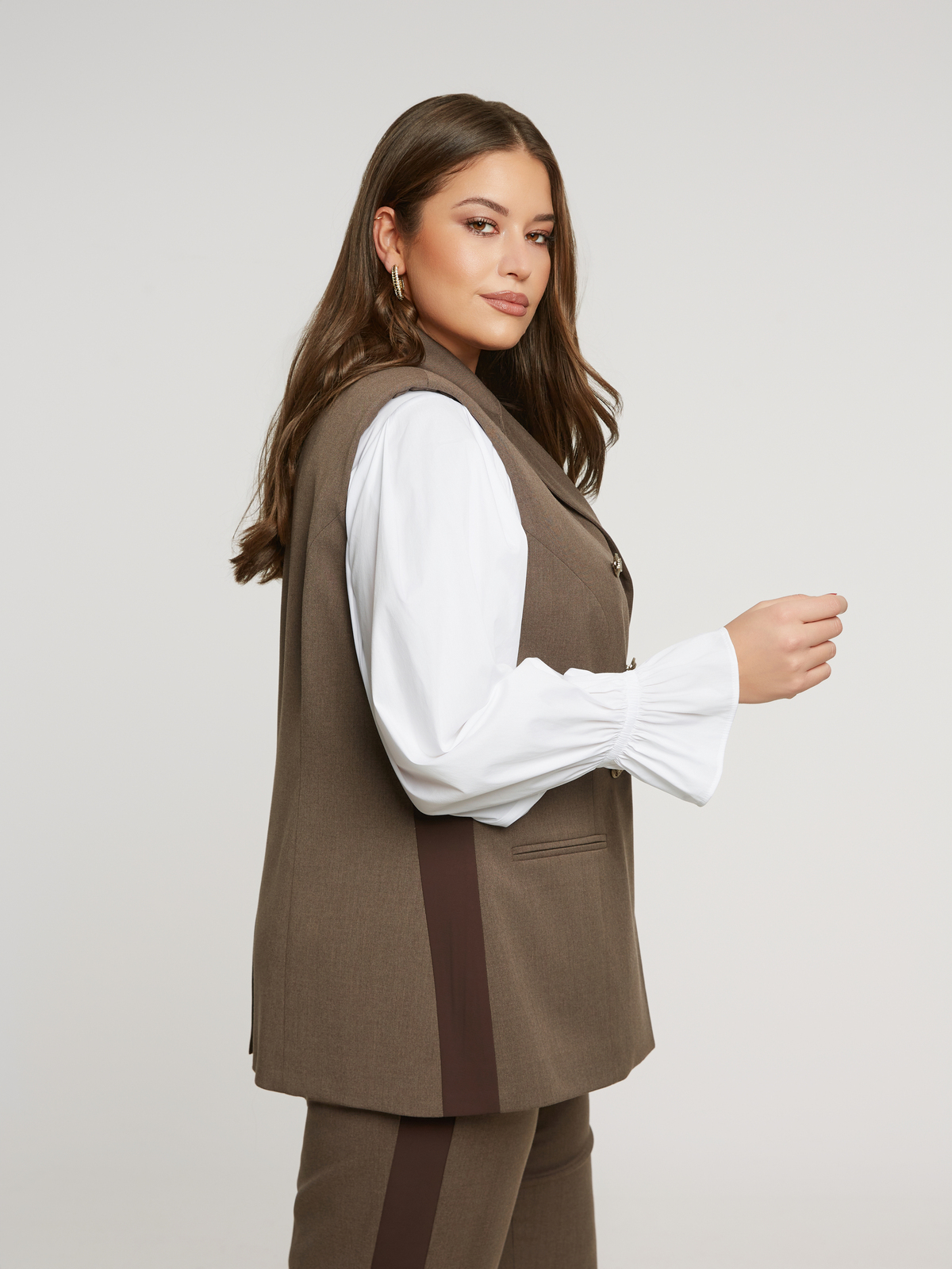 Γιλέκο σταυρωτό με μαλλί φωτογραφία