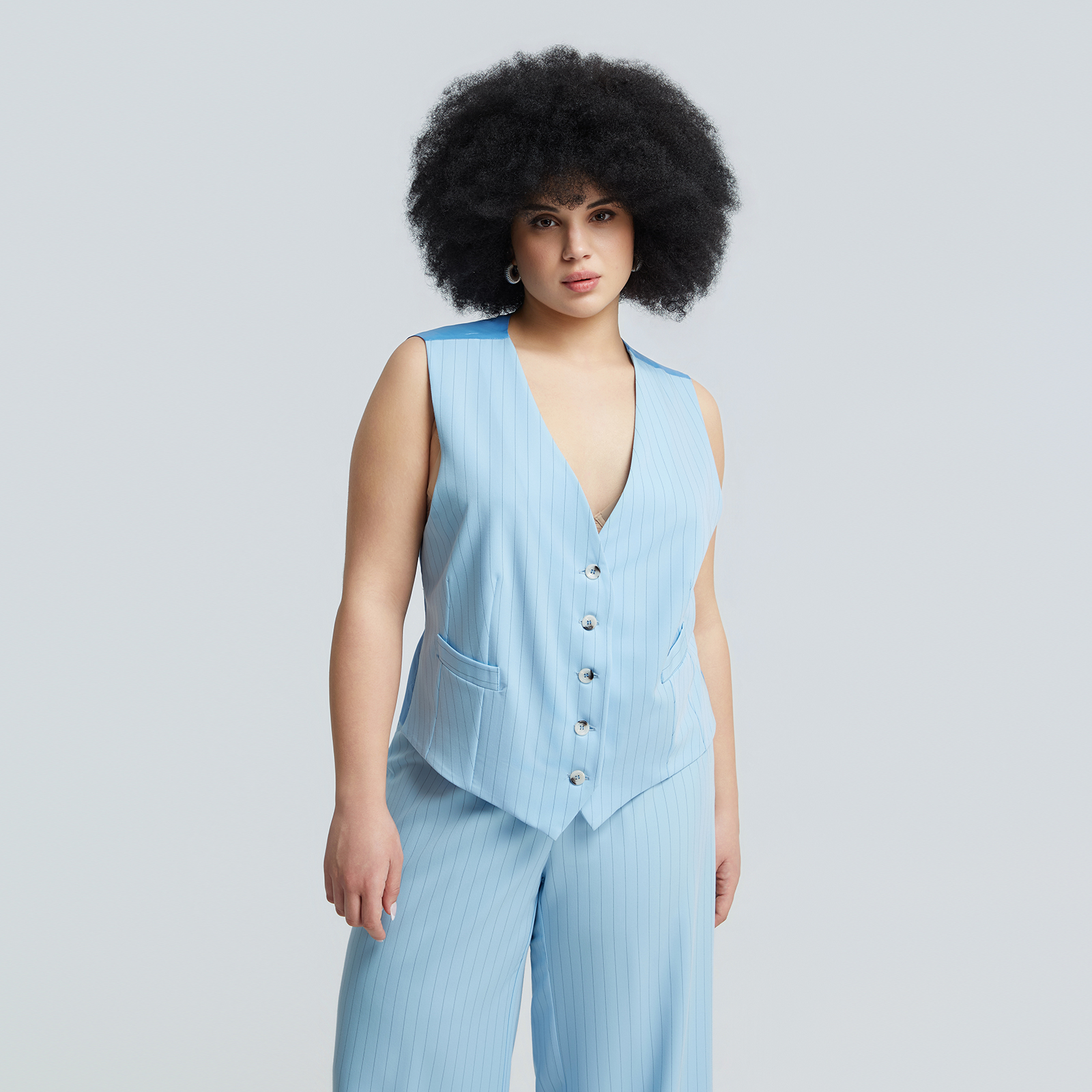 Pinstripe tailored vest