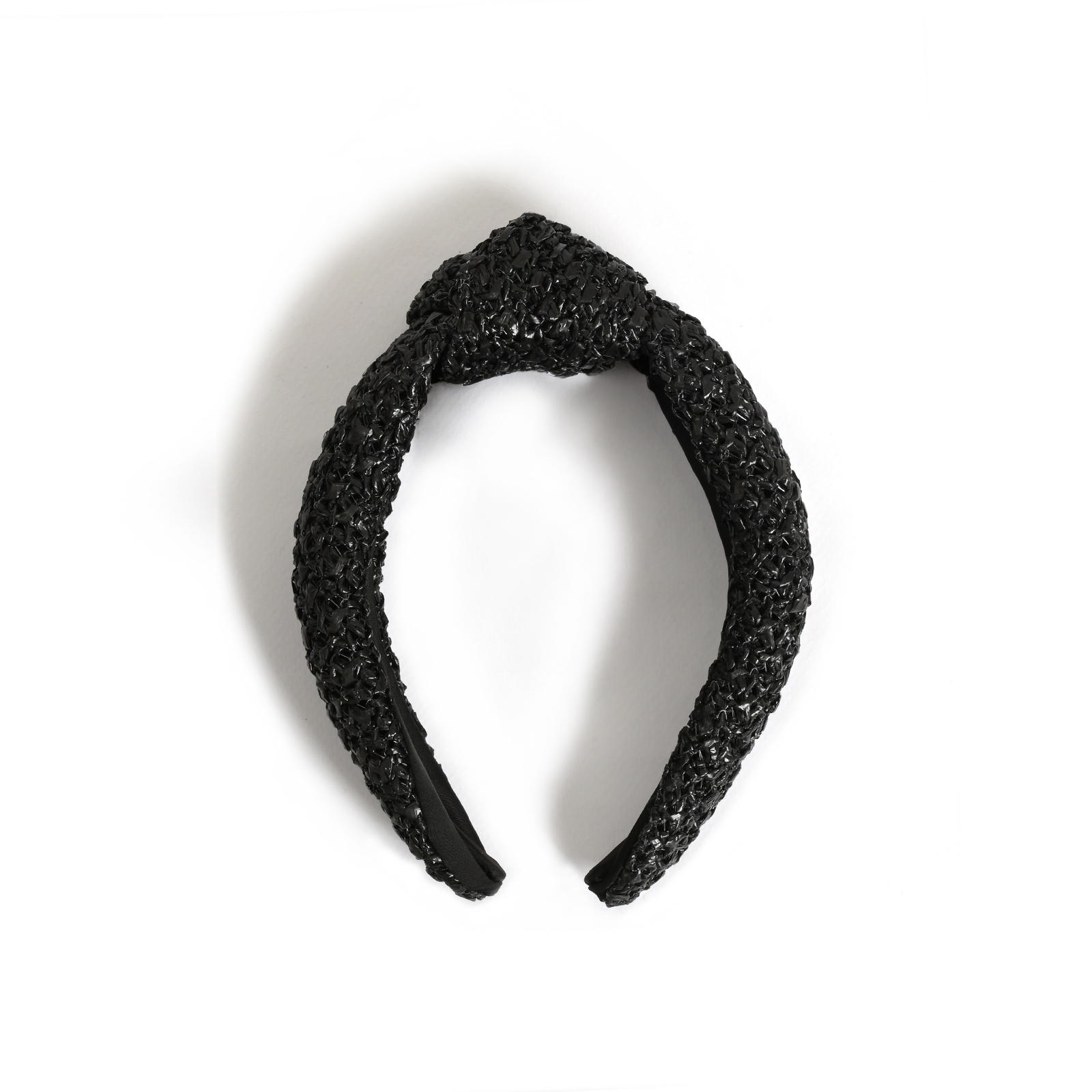 Raffia woven top knot headband