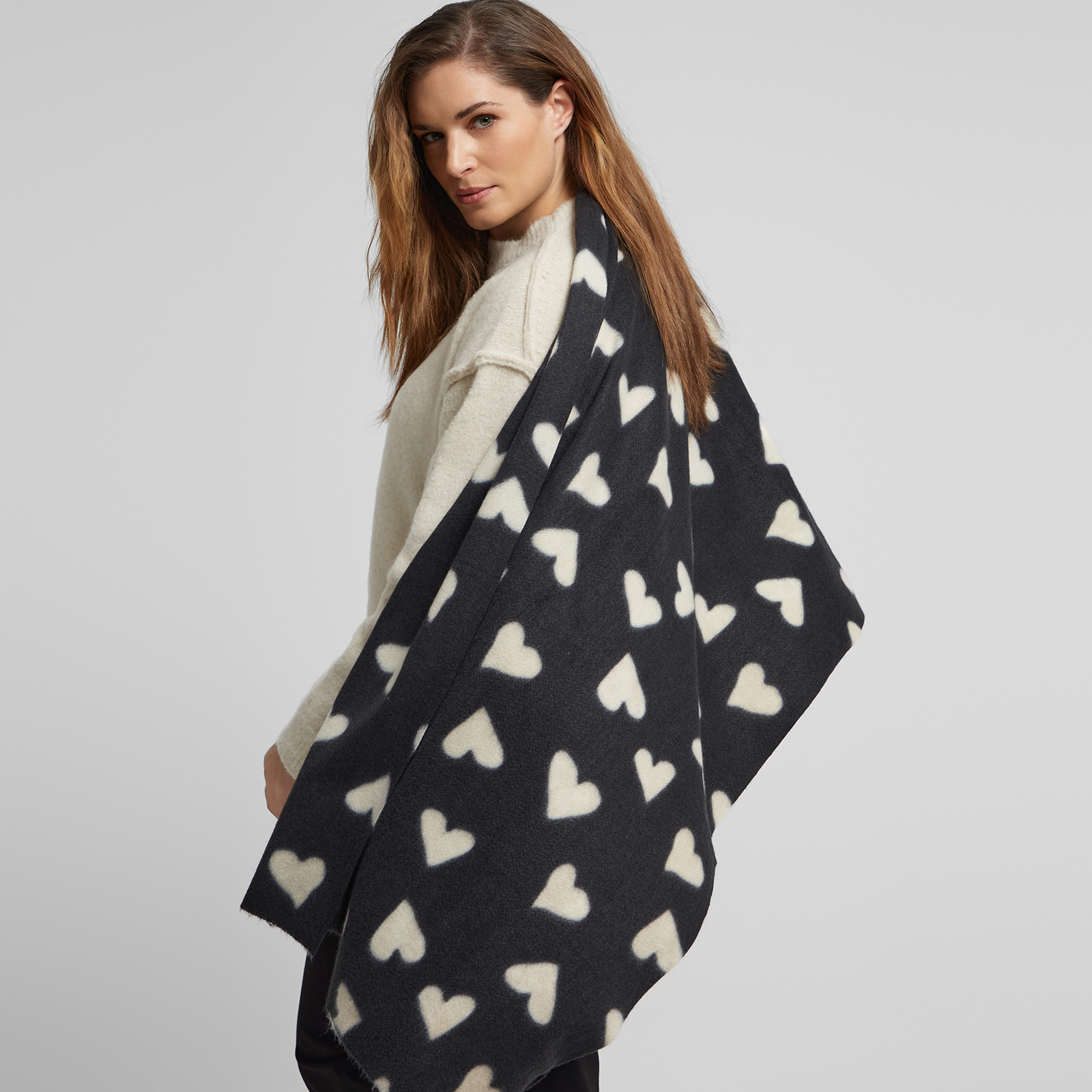 Heart print Valentine’s Day scarf