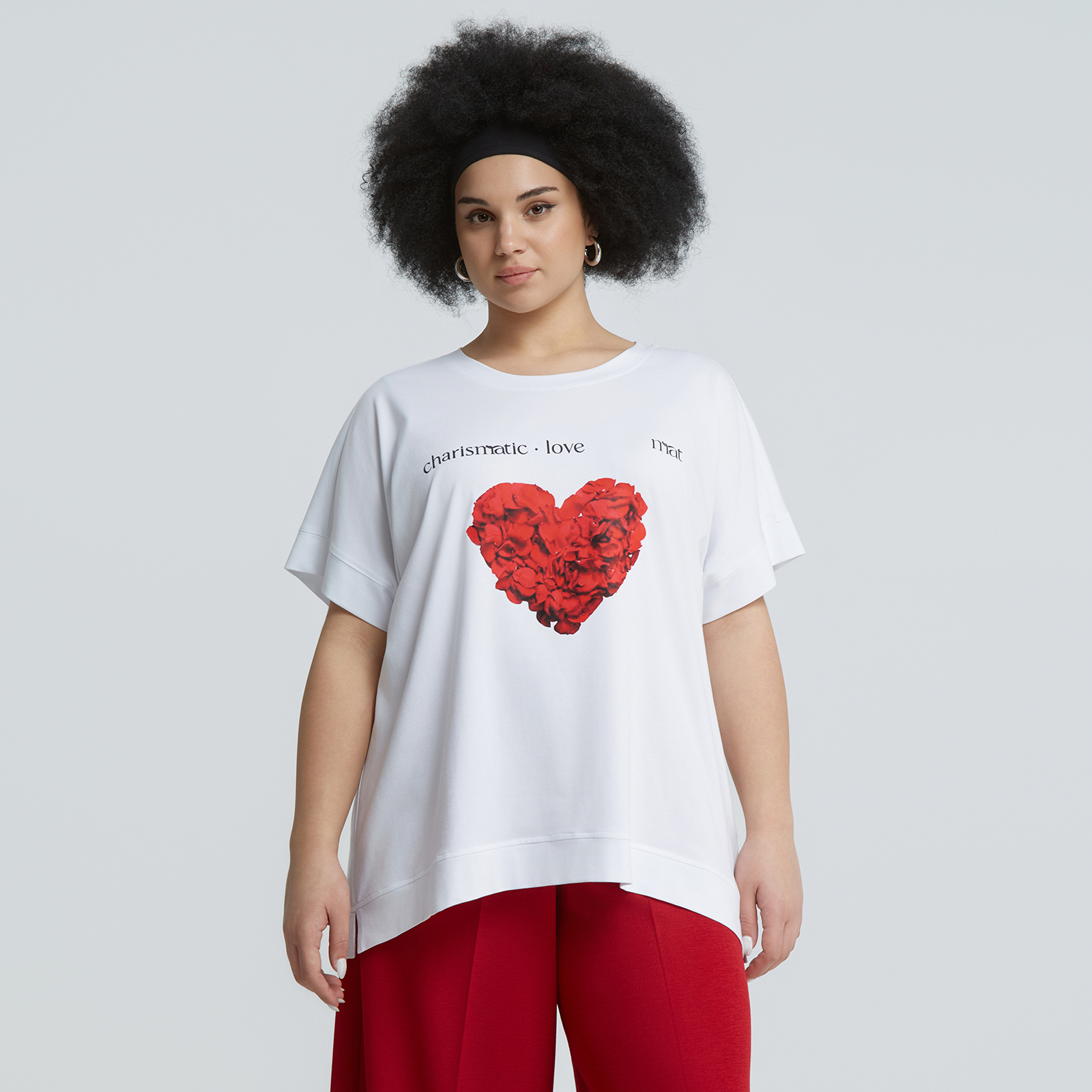 Heart printed cotton t-shirt
