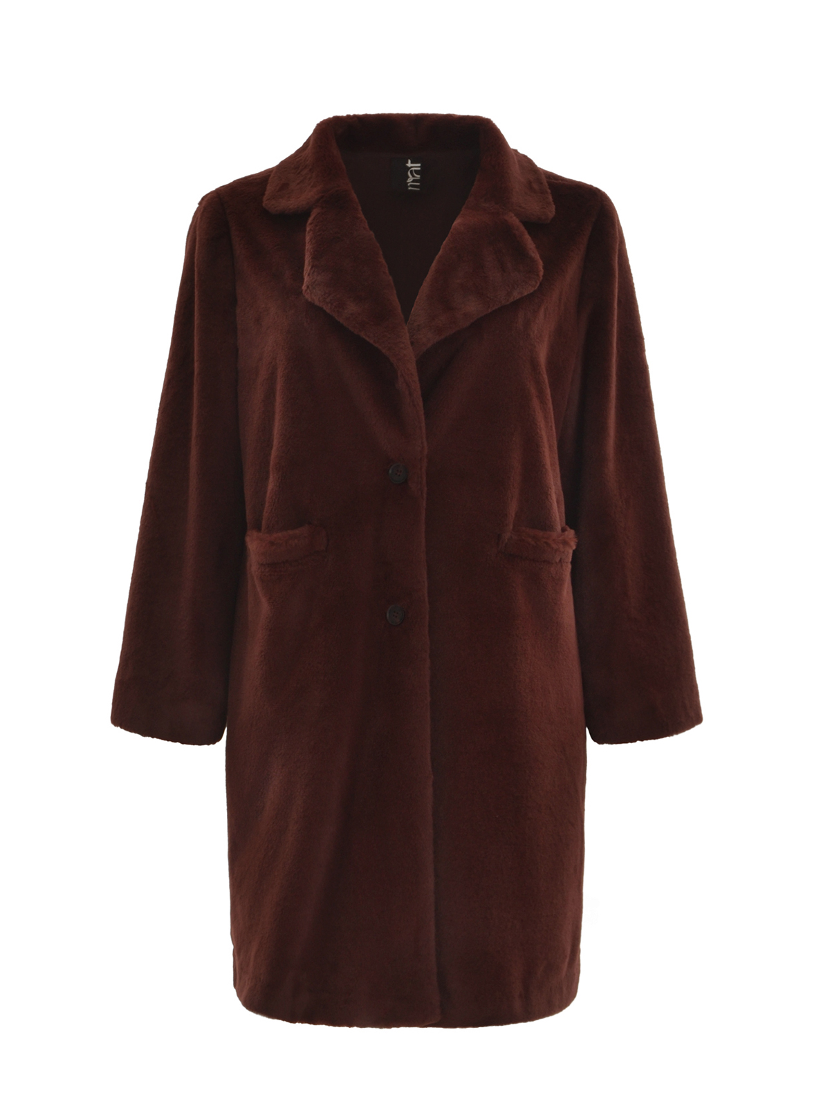 Ημίπαλτο από faux γούνα με δίκουμπο κλείσιμο και πλαϊνές τσέπες φωτογραφία