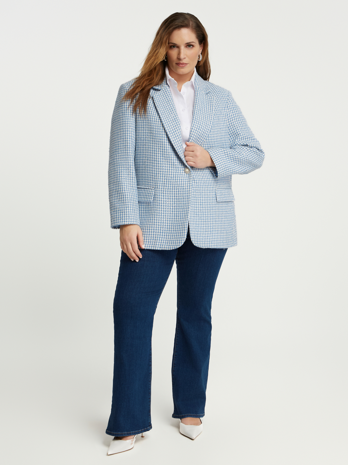 Σακάκι tweed με καρό μοτίβο φωτογραφία