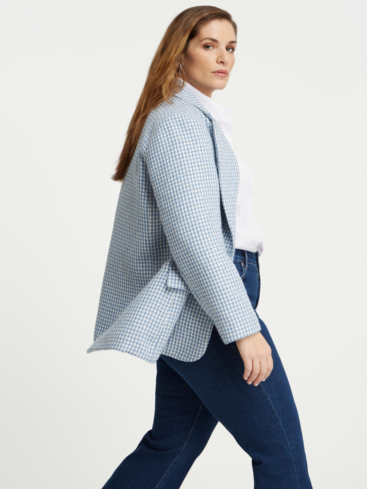 Σακάκι tweed με καρό μοτίβο φωτογραφία