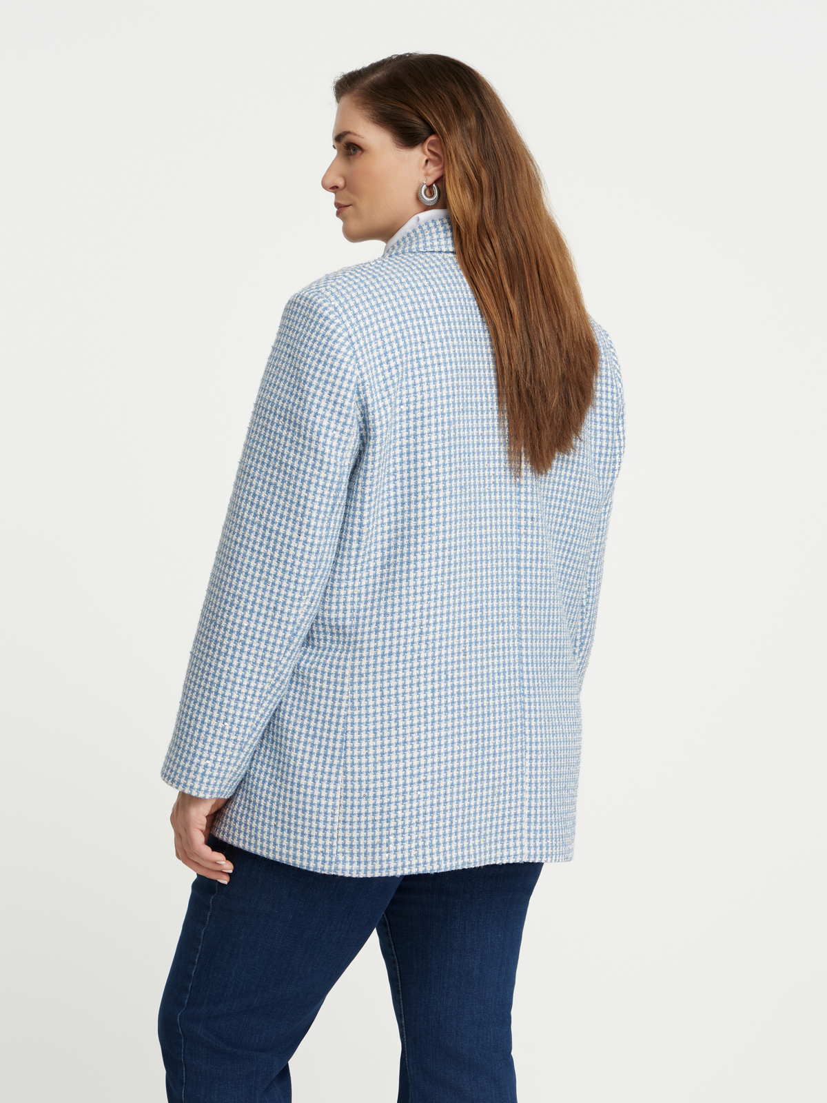 Σακάκι tweed με καρό μοτίβο φωτογραφία