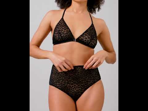 Σουτιέν τριγωνικό λεοπάρ δαντέλα φωτογραφία