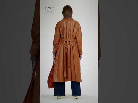 Faux leather snake-print καπαρντίνα με ζώνη φωτογραφία