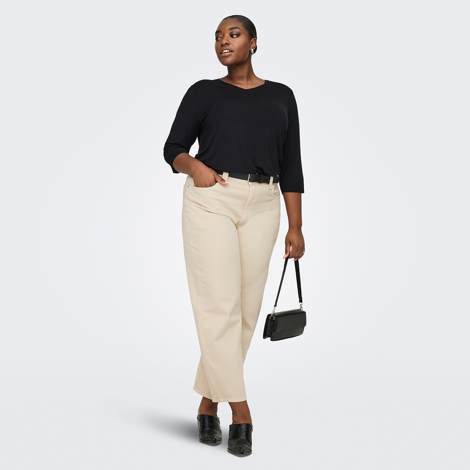 Carfrankie high waist barrel fit ankle length jeans