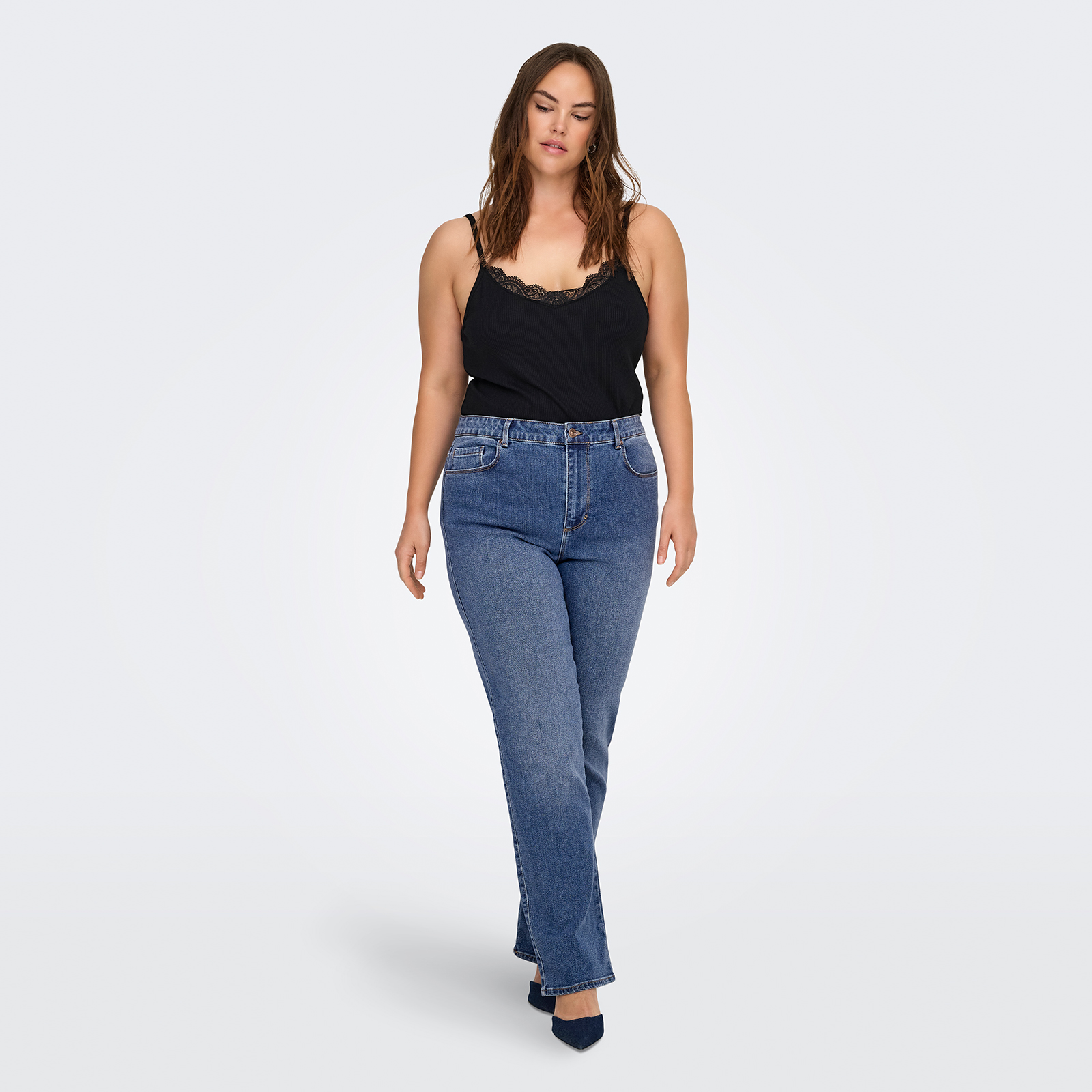 Carsnow high waist straight fit jeans