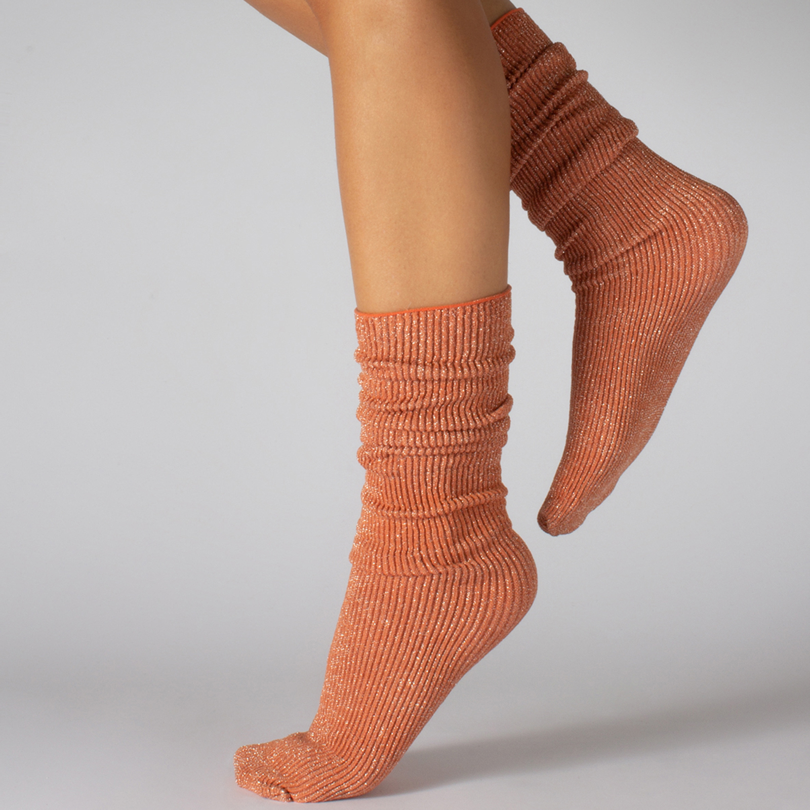 Glitter ribbed socks