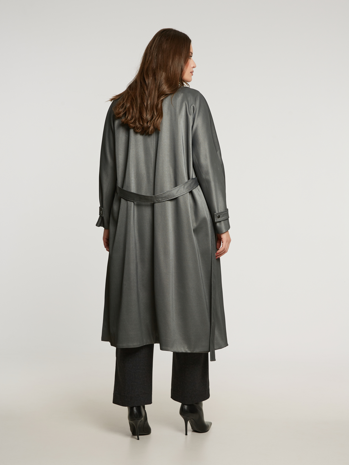 Snake-skin καπαρντίνα με ζώνη φωτογραφία