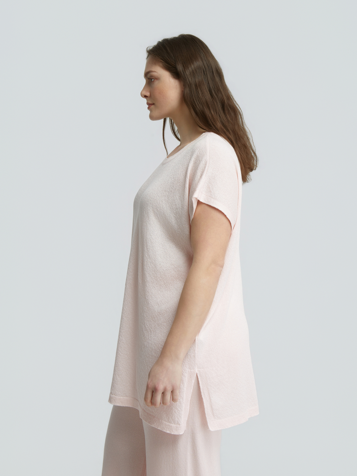 Πλεκτό longline τοπ με lurex φωτογραφία