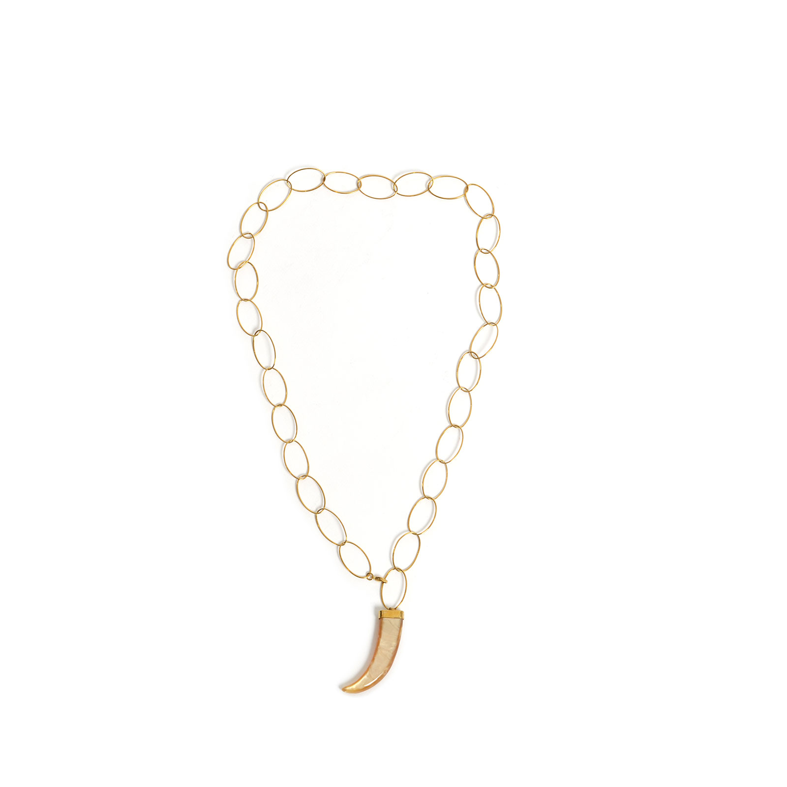 Chain necklace with horn pendant