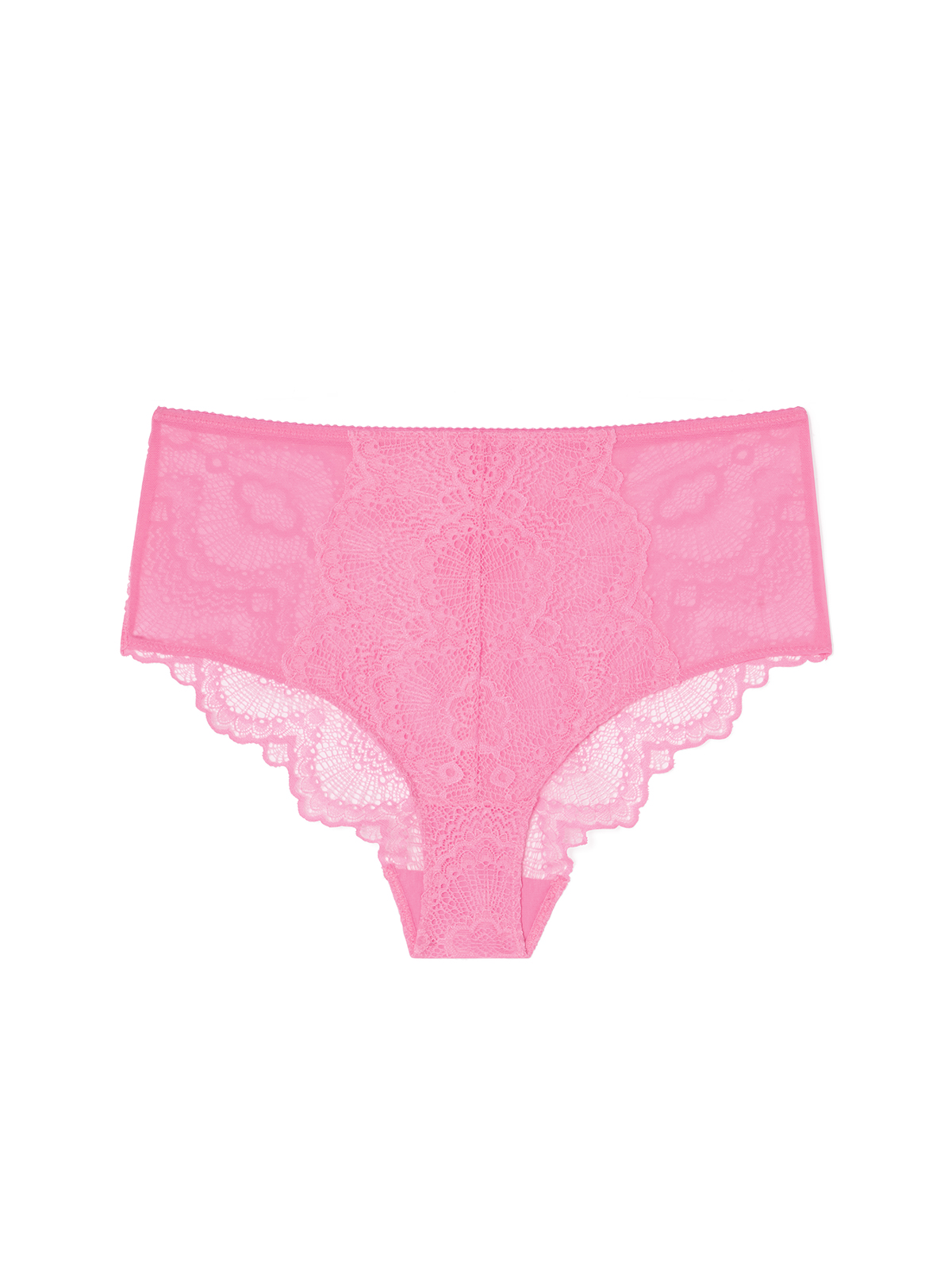 Σλιπ ψηλόμεσο δαντελένιο Candy Pink φωτογραφία