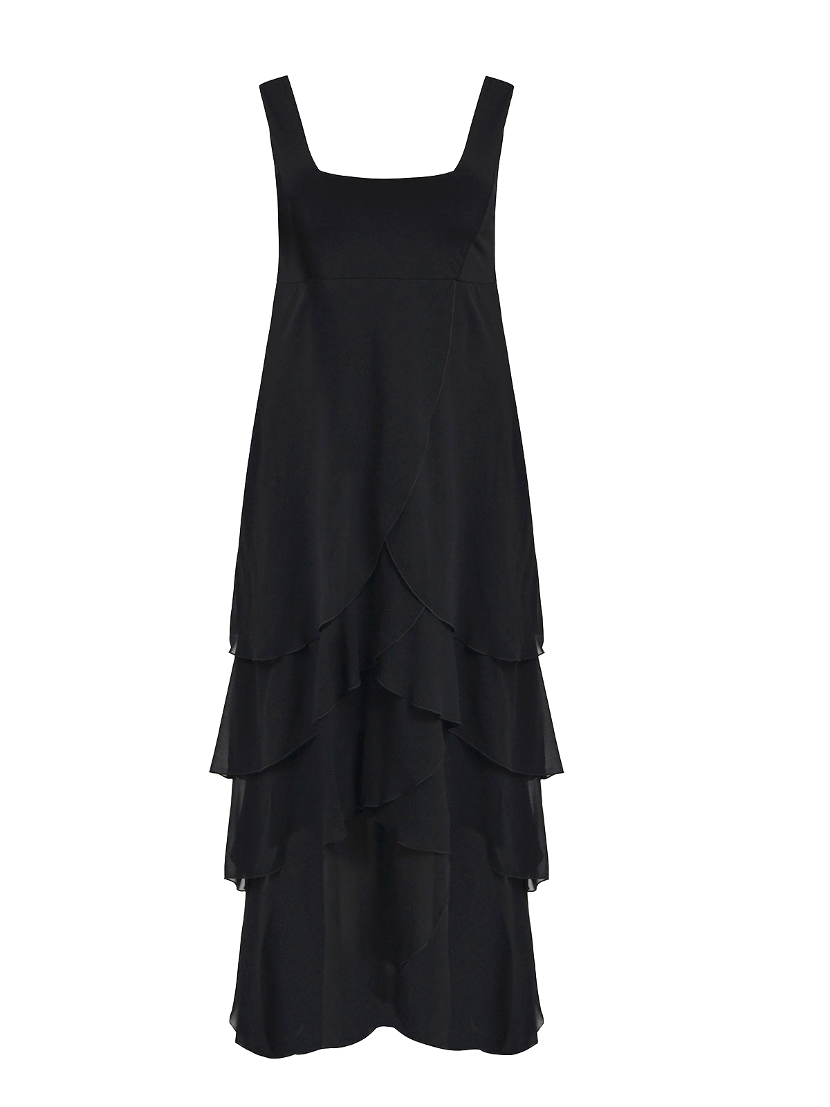 Maxi φόρεμα με ασύμμετρες chiffon στρώσεις