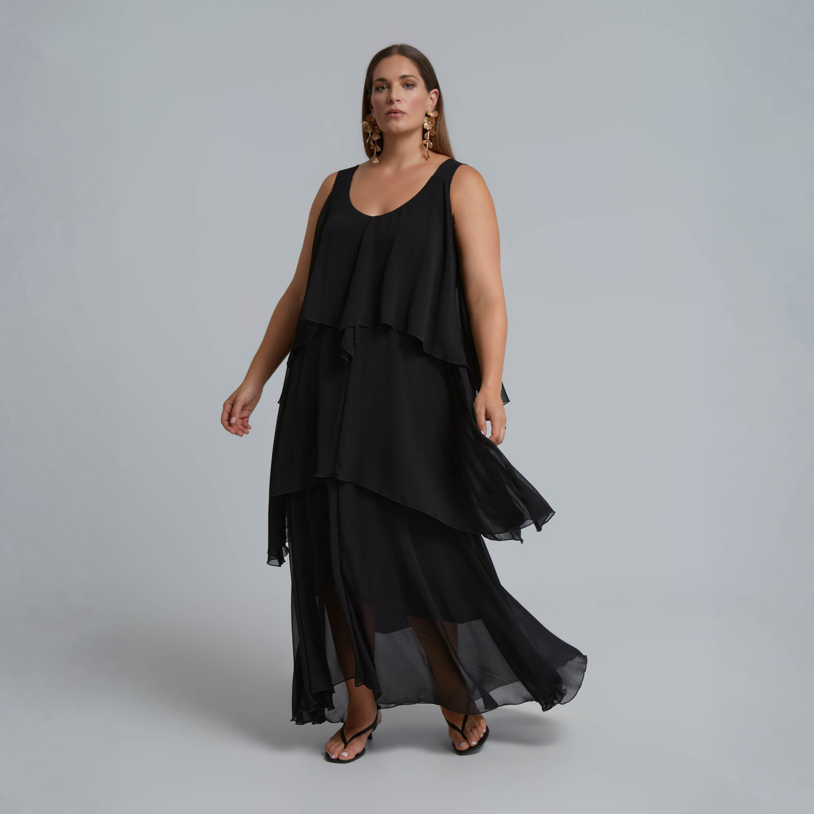 Αέρινο maxi φόρεμα με chiffon στρώσεις