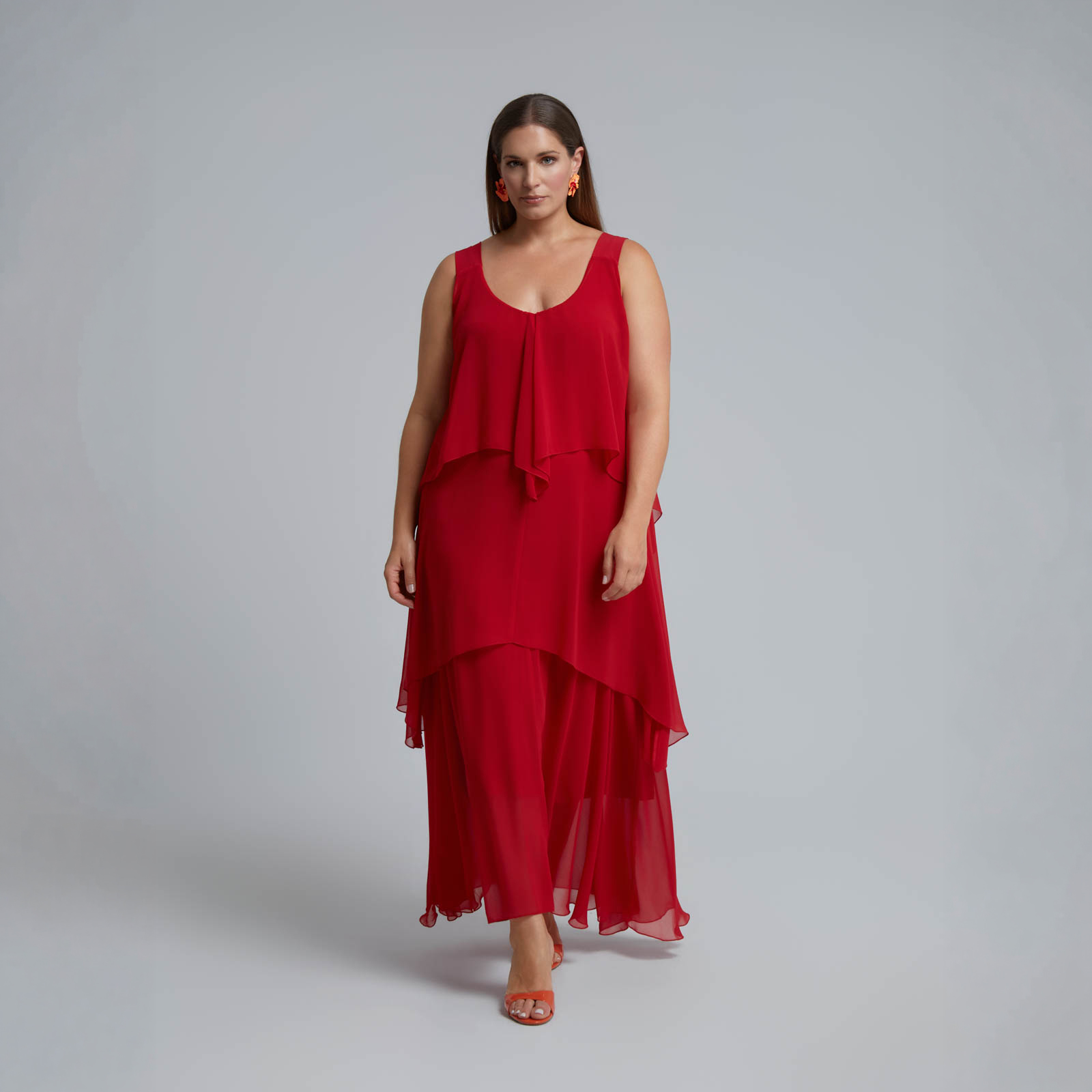 Αέρινο maxi φόρεμα με chiffon στρώσεις