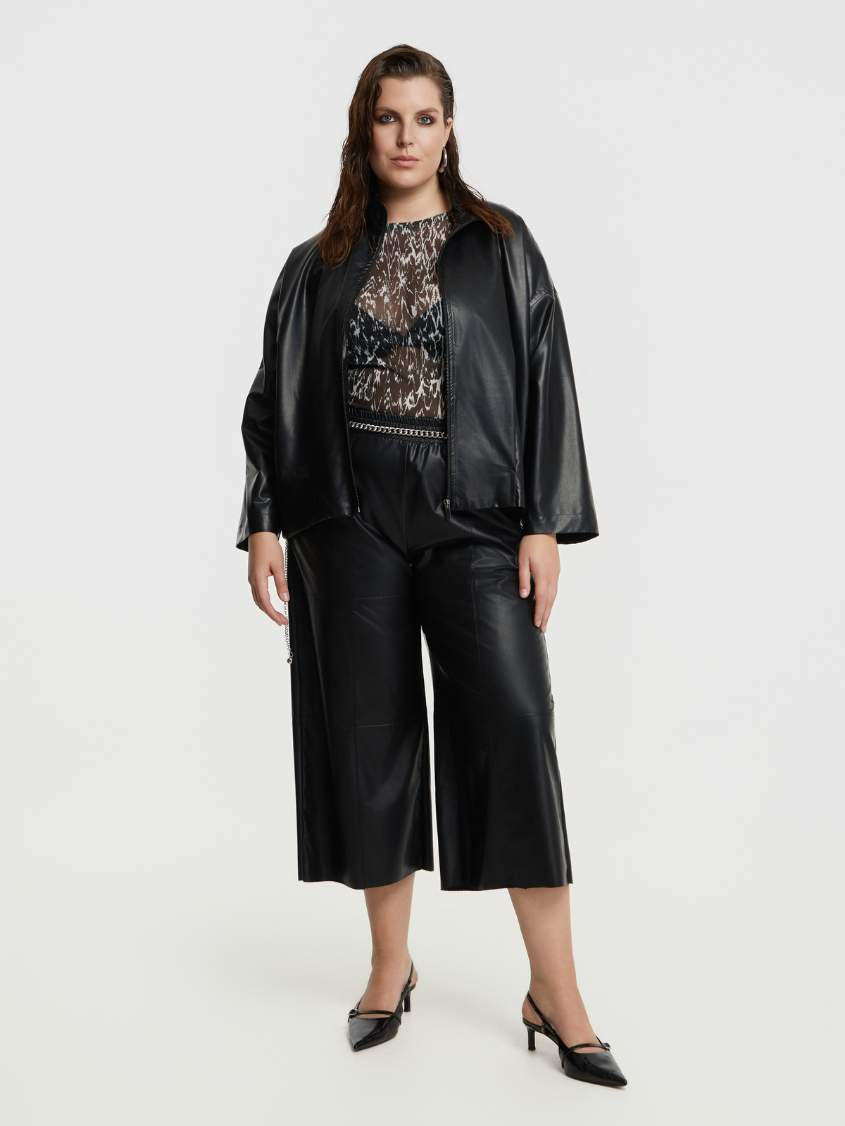 Leather-look τζάκετ με φερμουάρ φωτογραφία