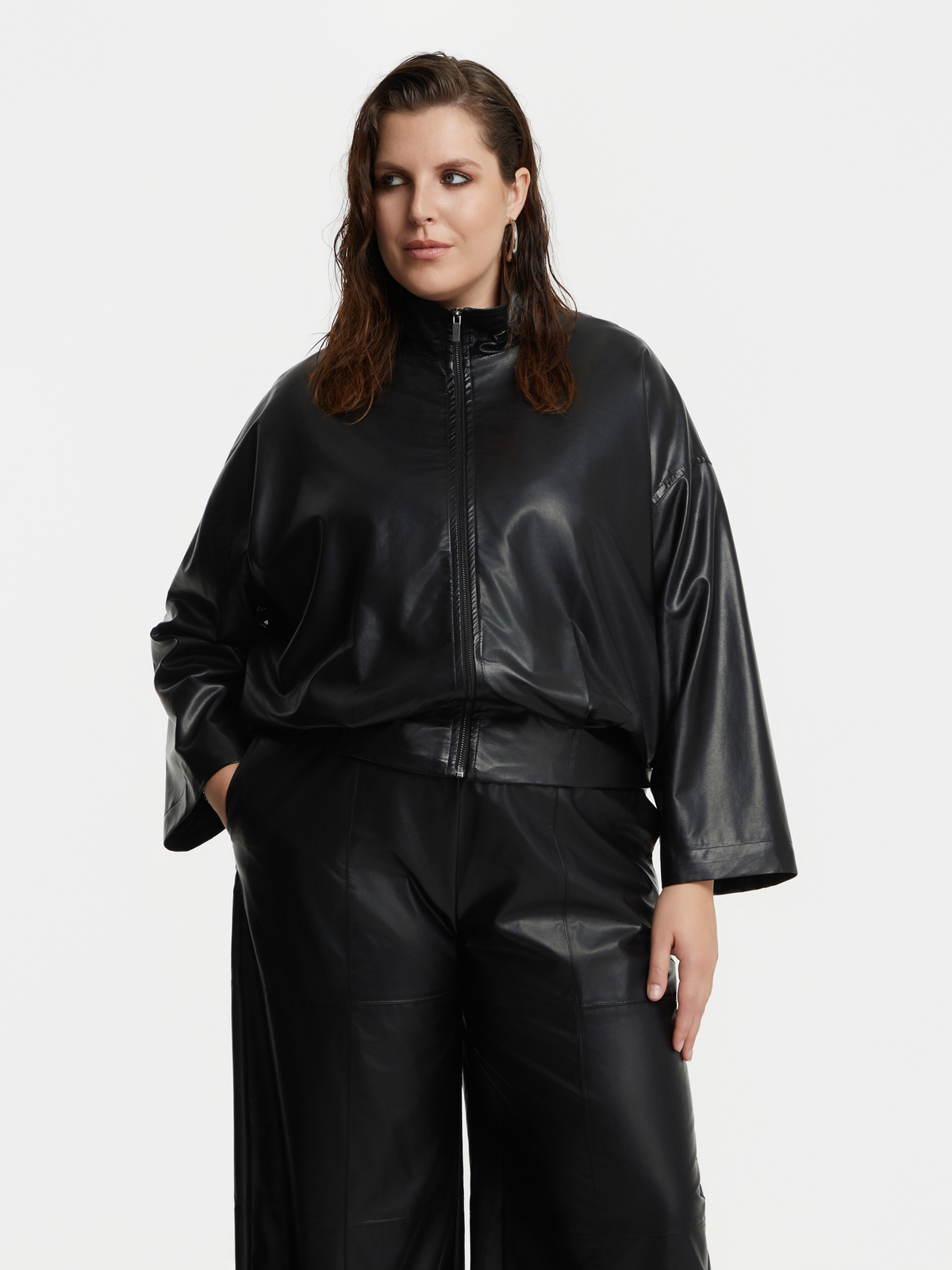 Leather-look τζάκετ με φερμουάρ φωτογραφία