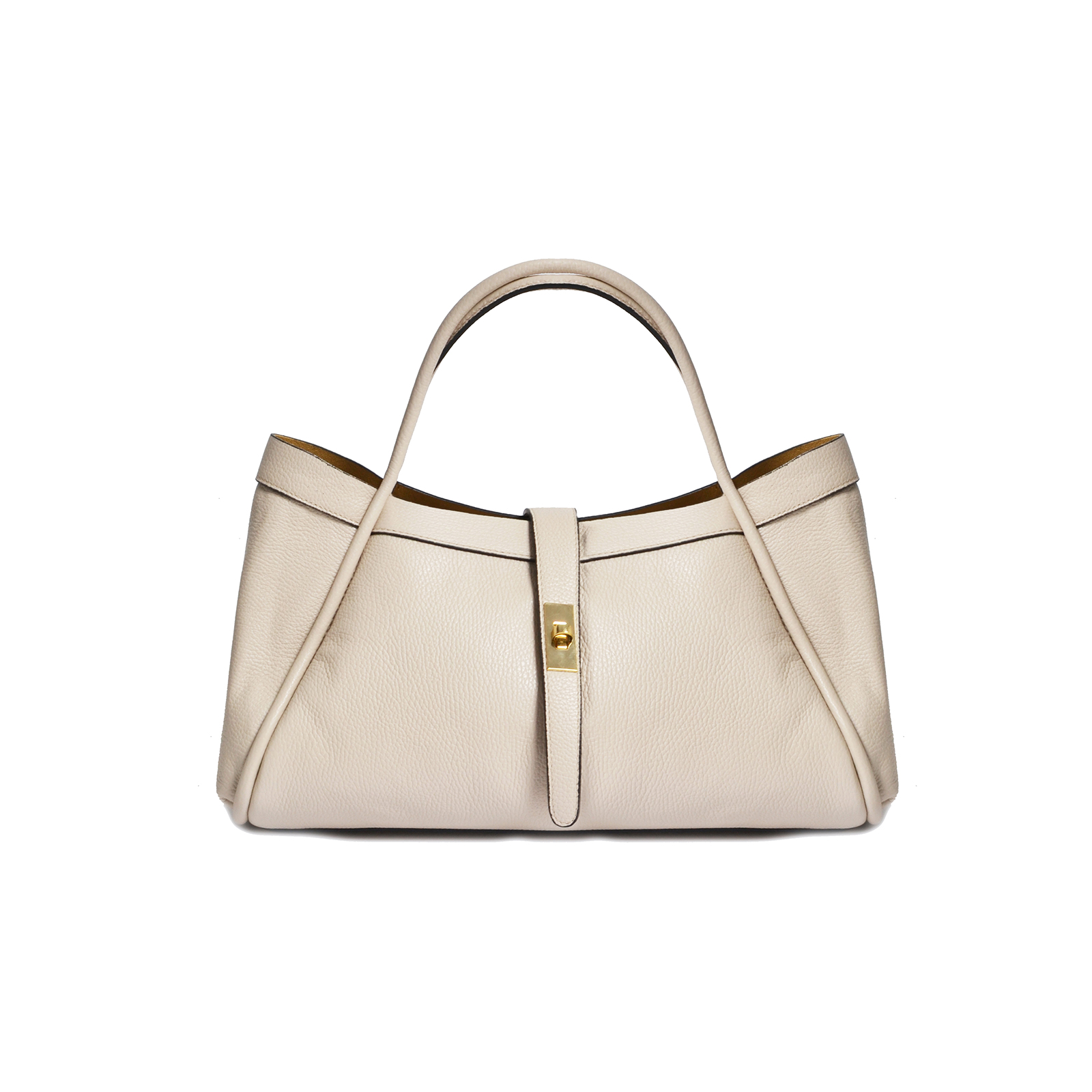 Leather tote bag with removable pouch