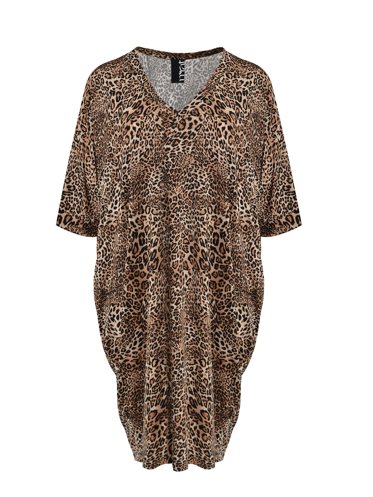 Midi φόρεμα V με leopard print