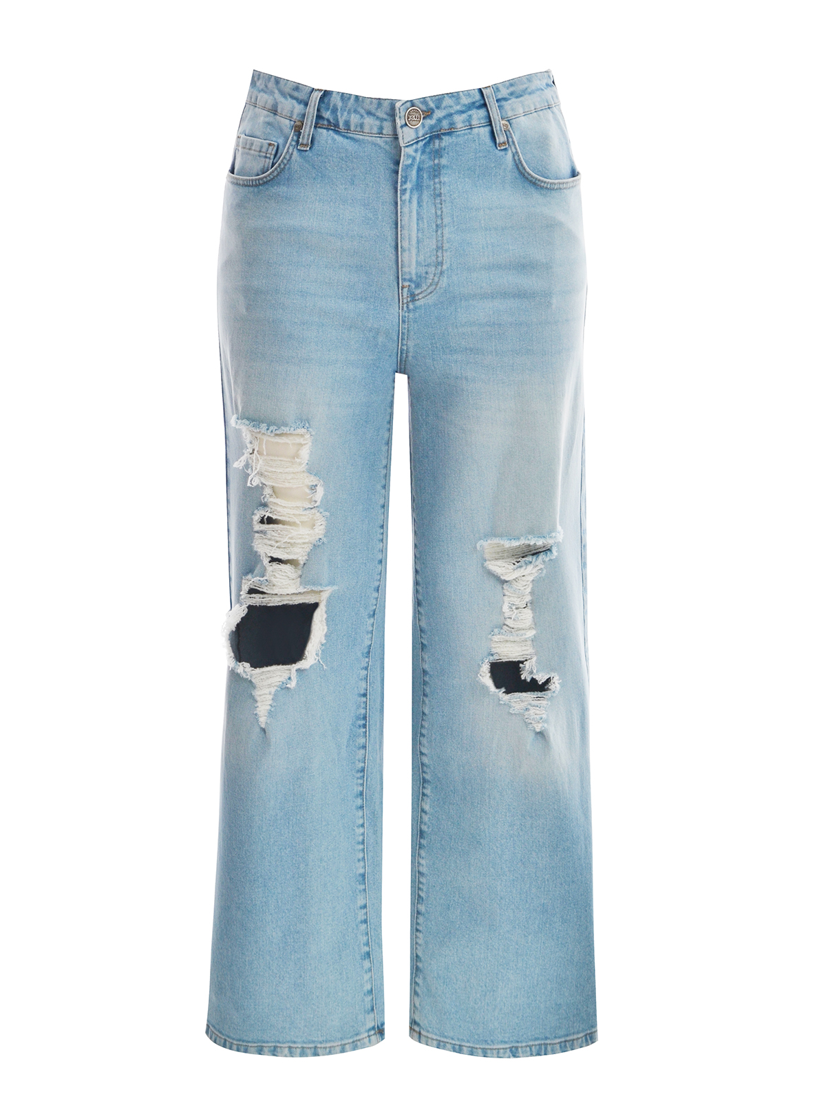Τζιν wide-leg με σκισίματα φωτογραφία
