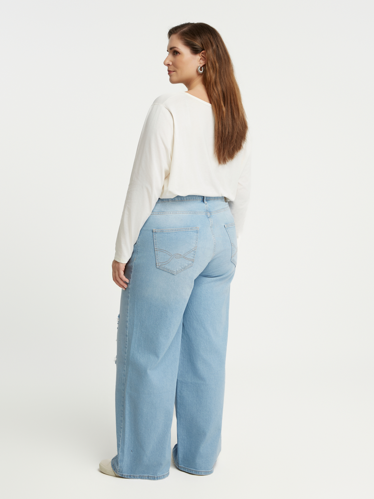 Τζιν wide-leg με σκισίματα φωτογραφία