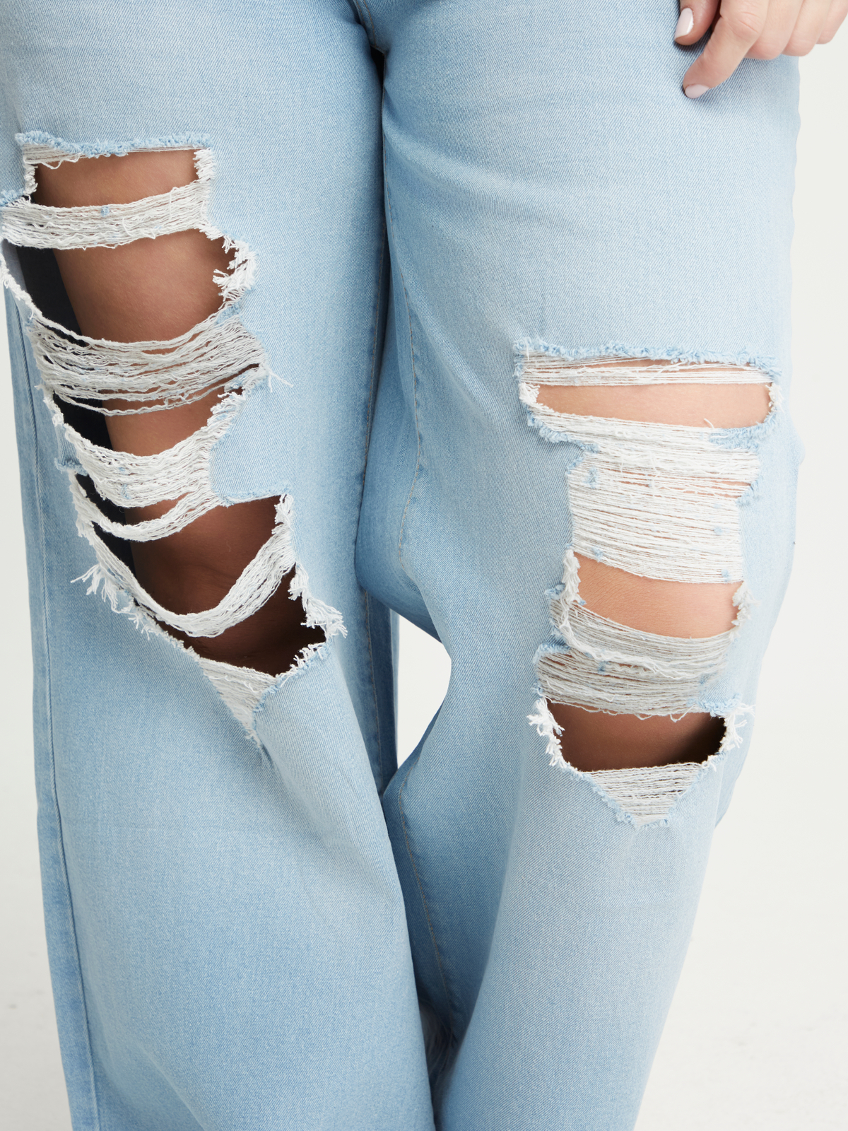 Τζιν wide-leg με σκισίματα φωτογραφία